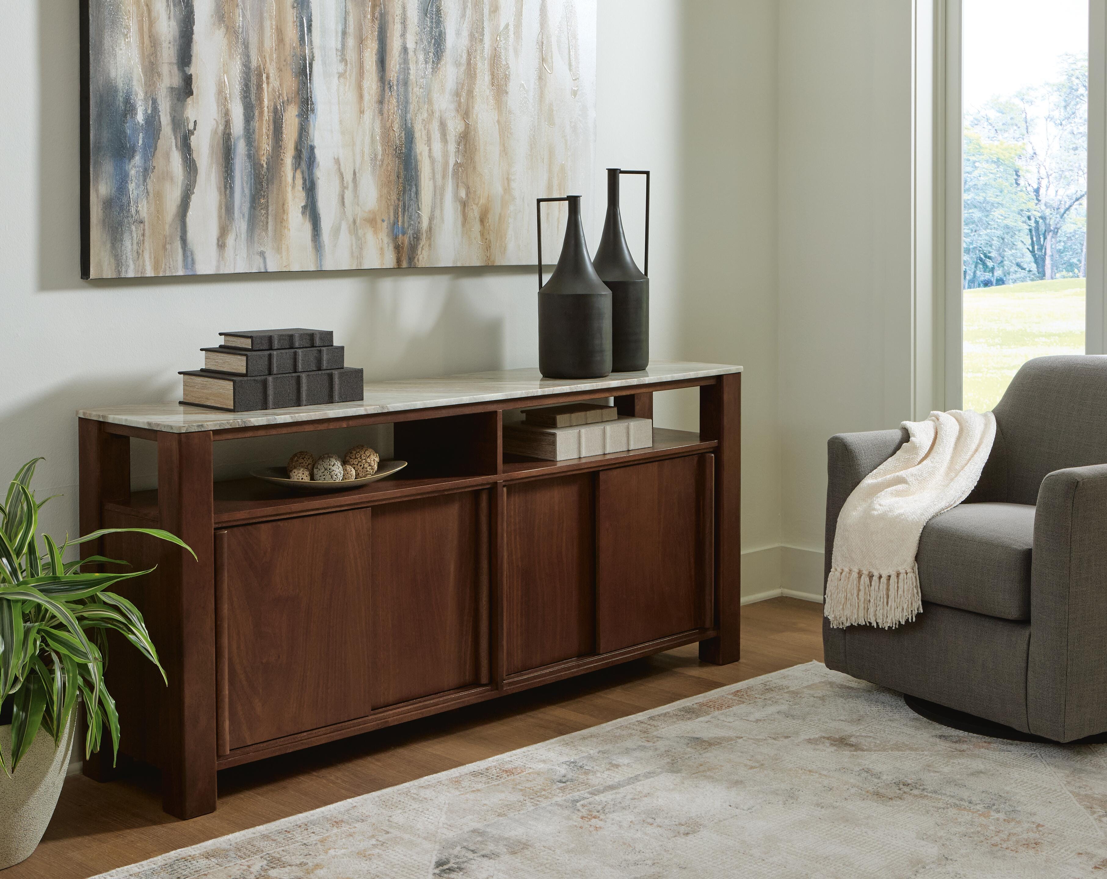 Dar Furniture - Ashley Furniture - Tobinville Accent Cabinet - Accent Cabinet / Dark Brown - A4000673