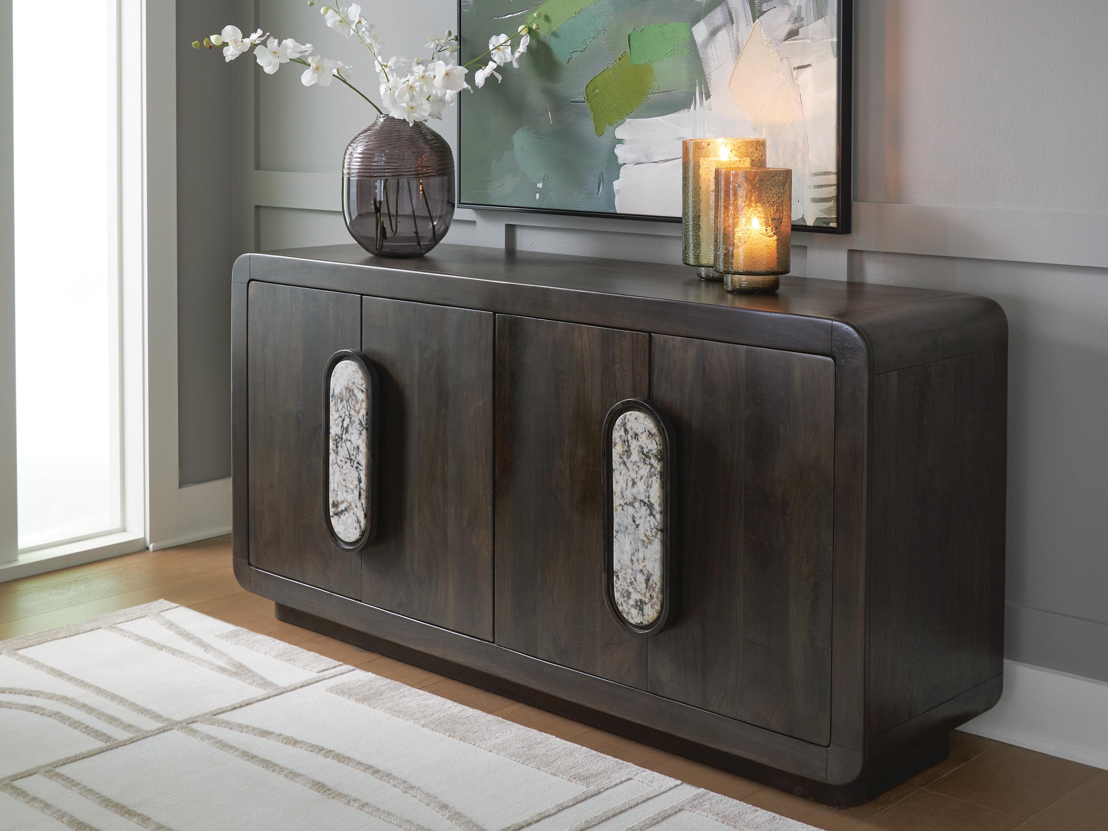 Dar Furniture - Ashley Furniture - Elliston Accent Cabinet - Accent Cabinet / Espresso Brown - A4000683