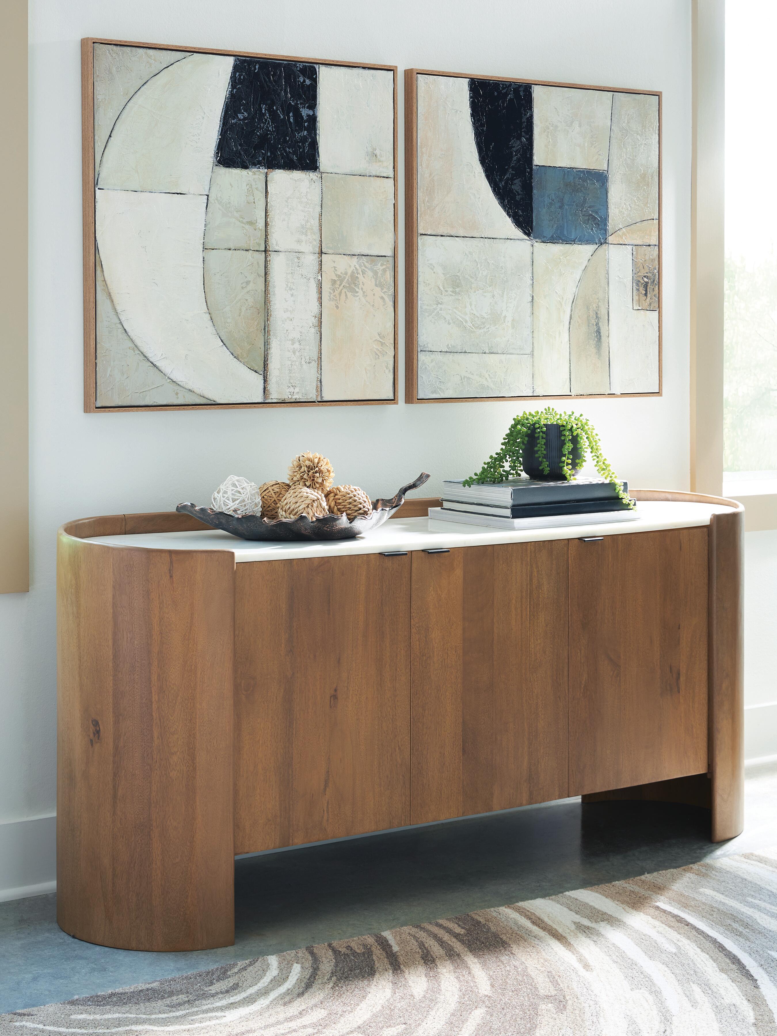 Dar Furniture - Ashley Furniture - Fitzroy Accent Cabinet - Accent Cabinet / Brown/White - A4000688