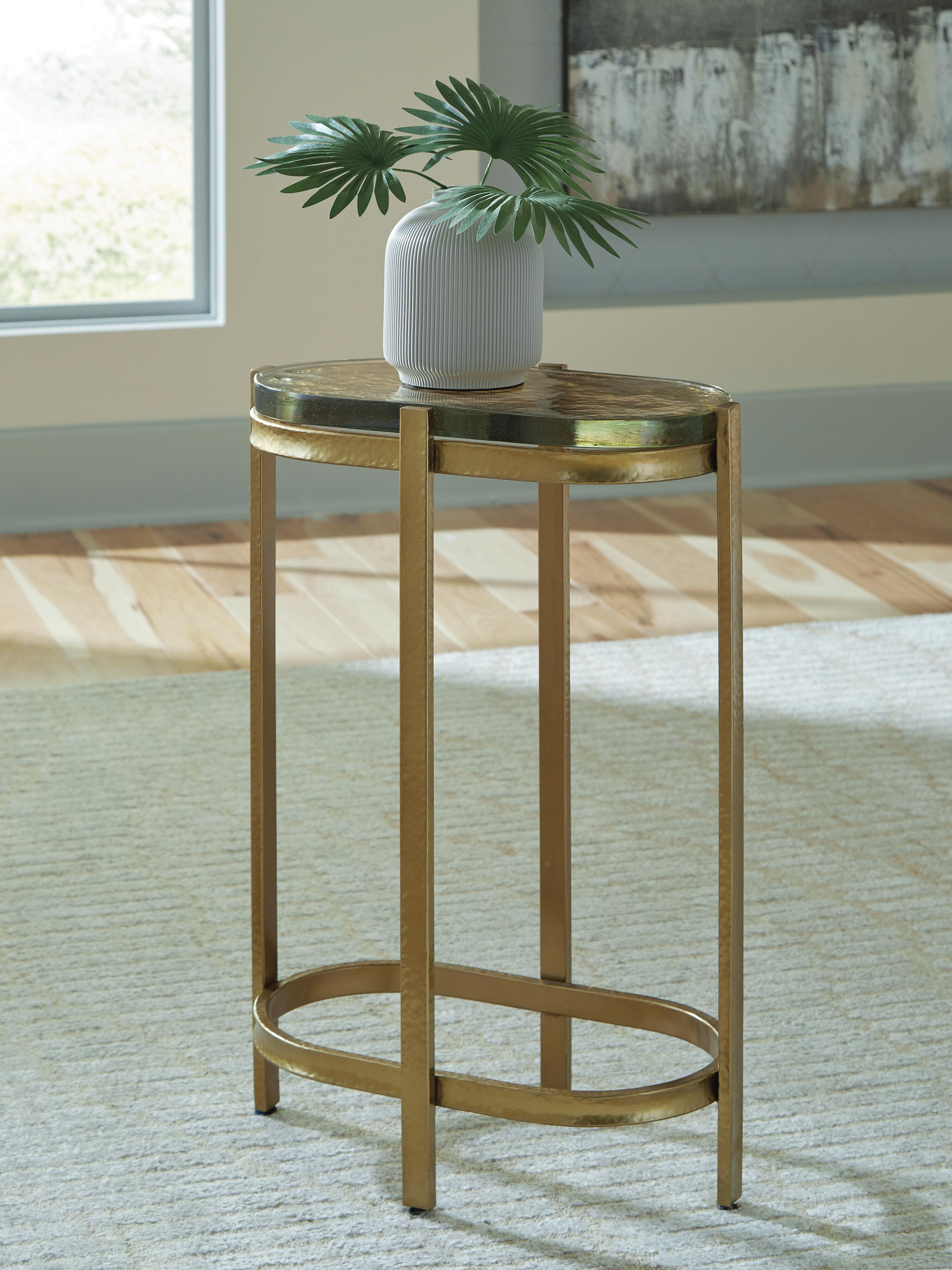 Dar Furniture - Ashley Furniture - Porterville Accent Table - Accent Table / Gold Finish - A4000716