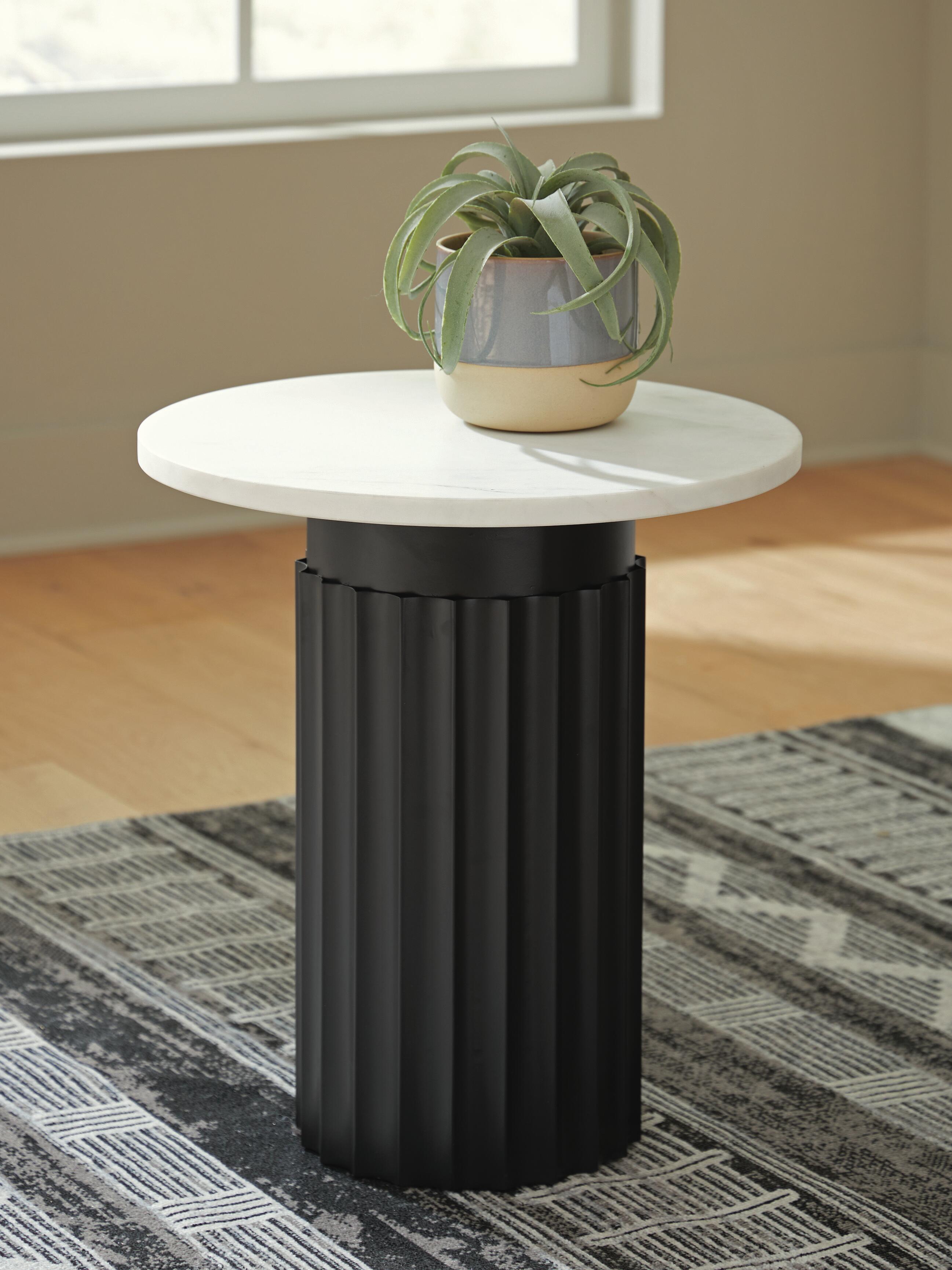 Dar Furniture - Ashley Furniture - Wainstone Accent Table - Accent Table / Black/White - A4000724