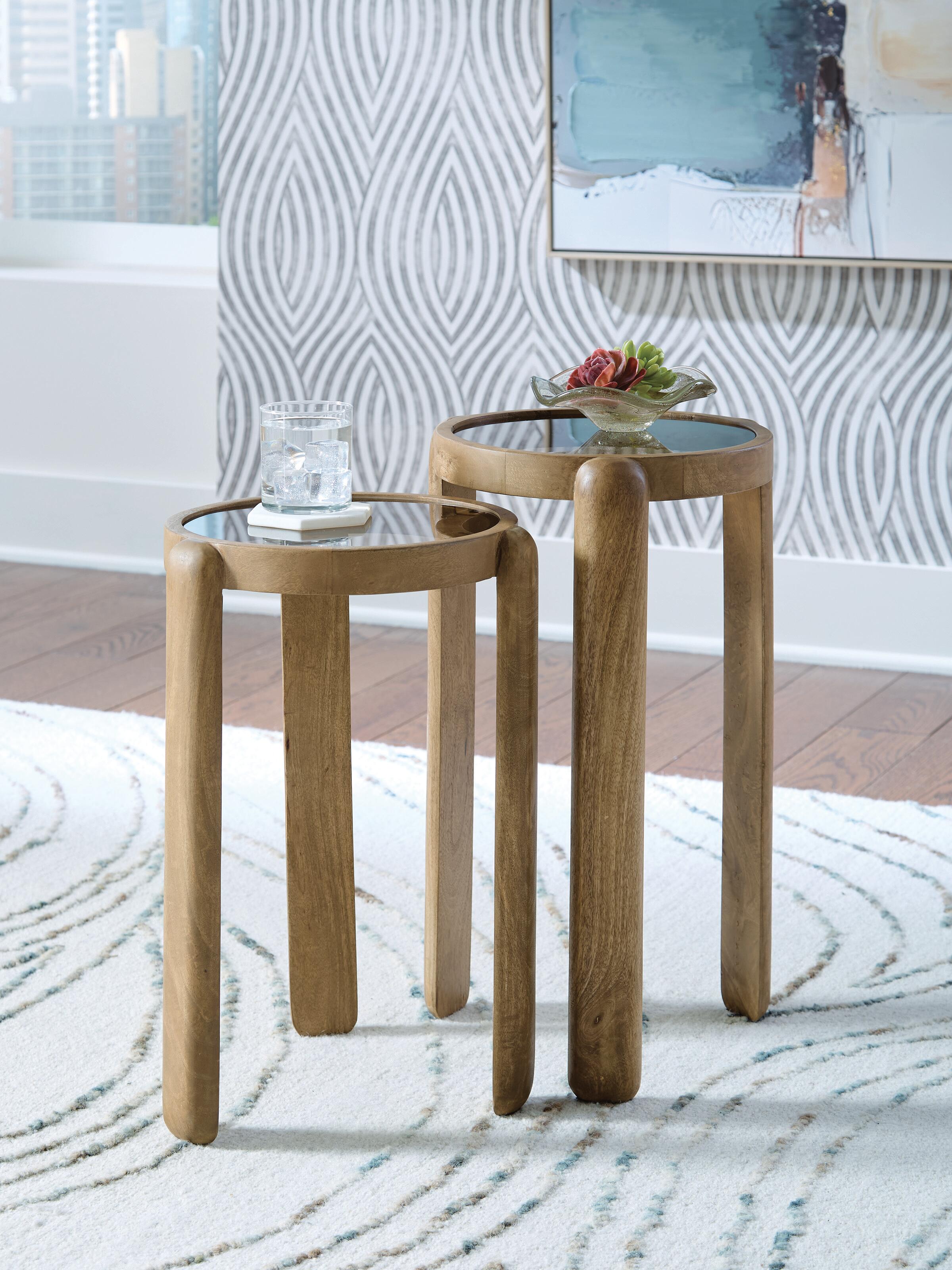 Dar Furniture - Ashley Furniture - Jossor Accent Table (Set of 2) - Accent Table Set (Set of 2) / Light Brown - A4000726