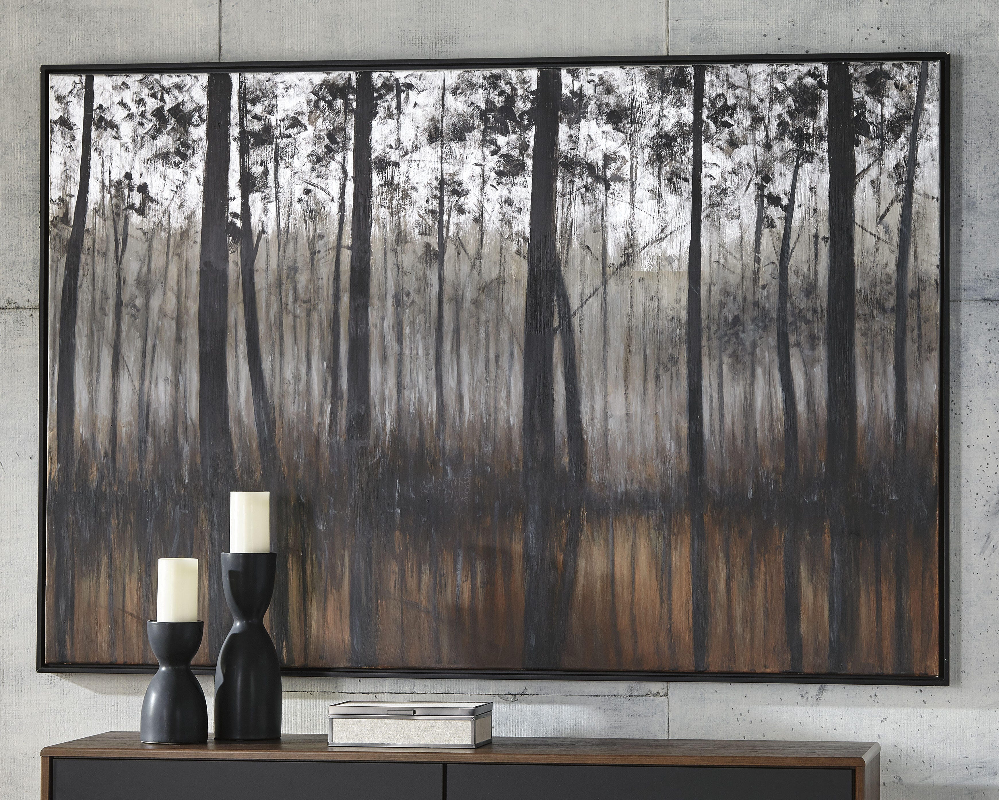 Dar Furniture - Ashley Furniture - Philyra Wall Art - Wall Art / Black/Orange/Silver - A8000253