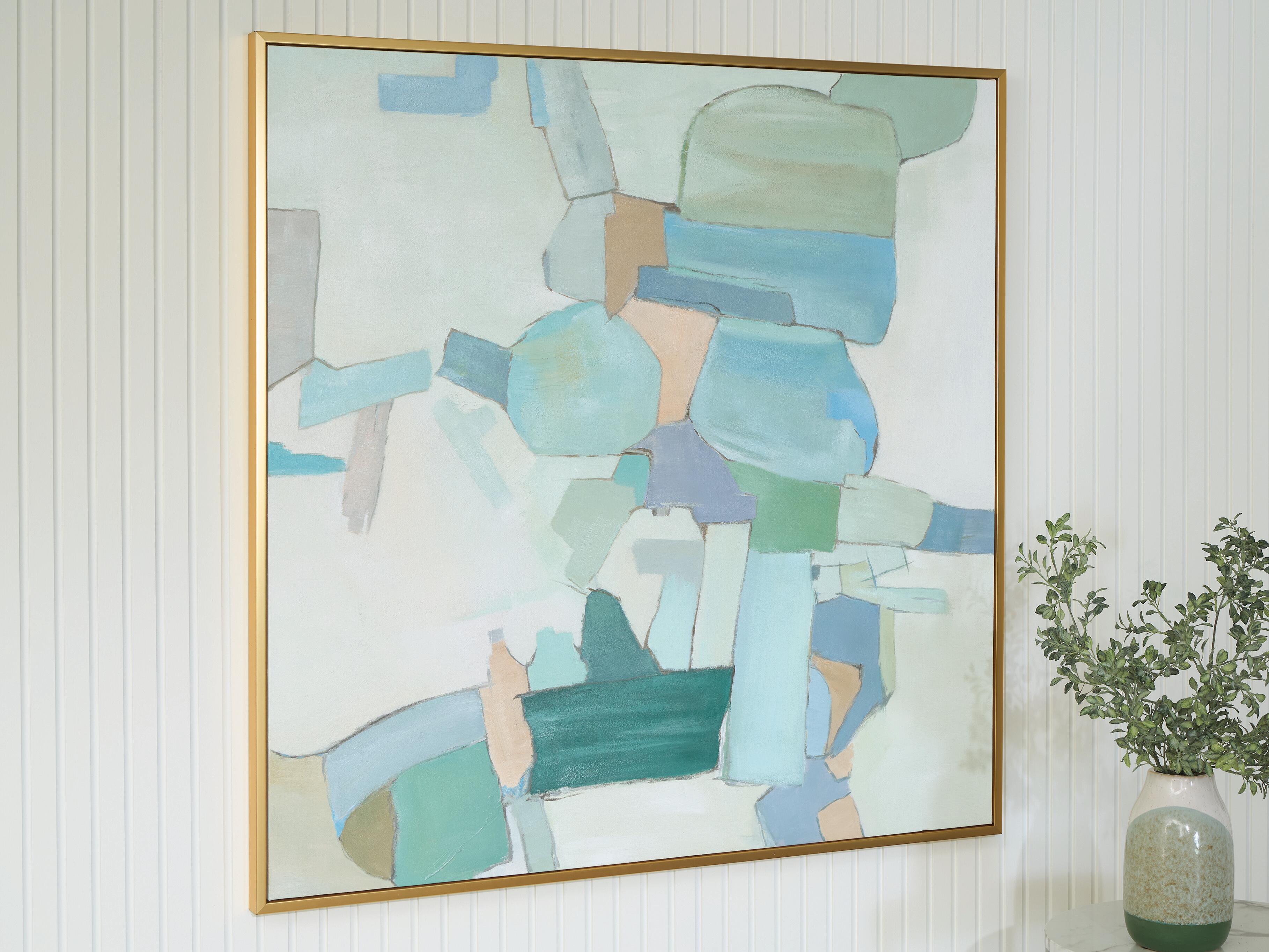 Dar Furniture - Ashley Furniture - Wynburn Wall Art - Wall Art / White/Blue/Green - A8000442