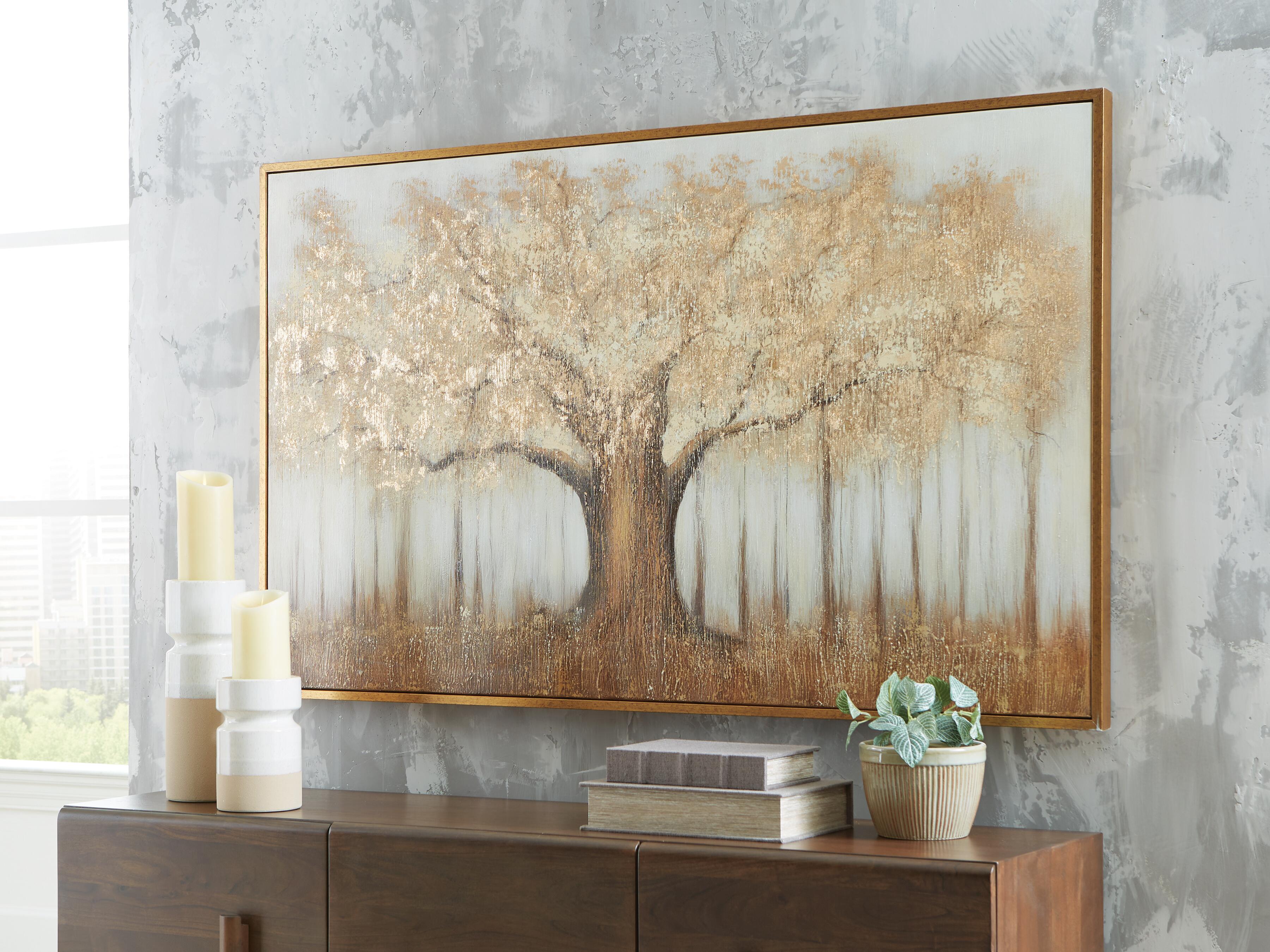 Dar Furniture - Ashley Furniture - Dalewick Wall Art - Wall Art / Brown/Gray/Gold Finish - A8000448