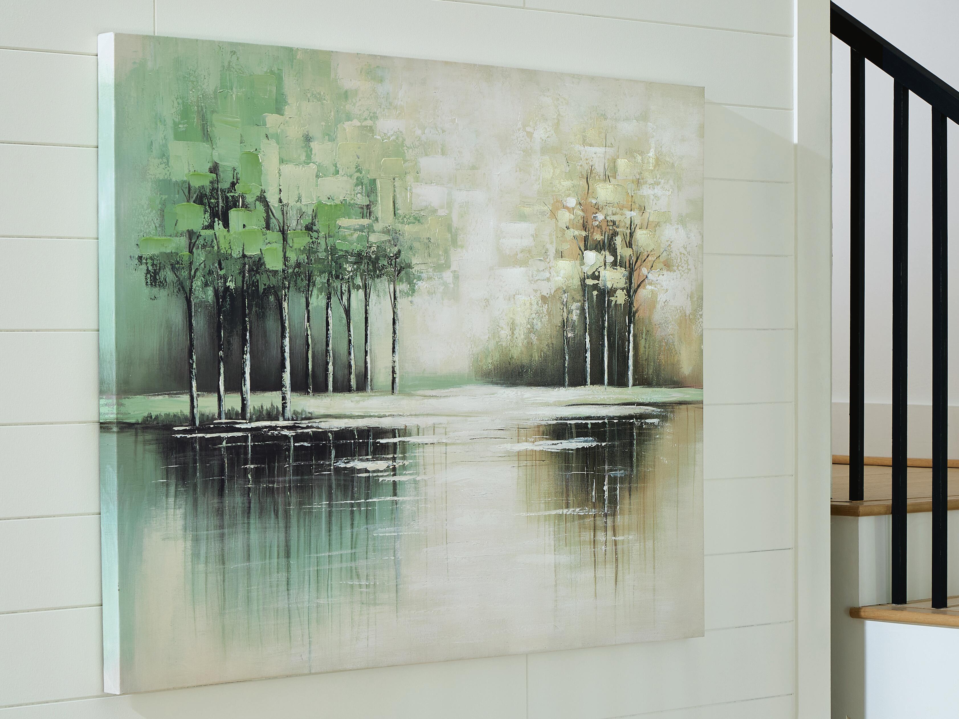 Dar Furniture - Ashley Furniture - Garlenridge Wall Art - Wall Art / Green/Tan/White - A8000470