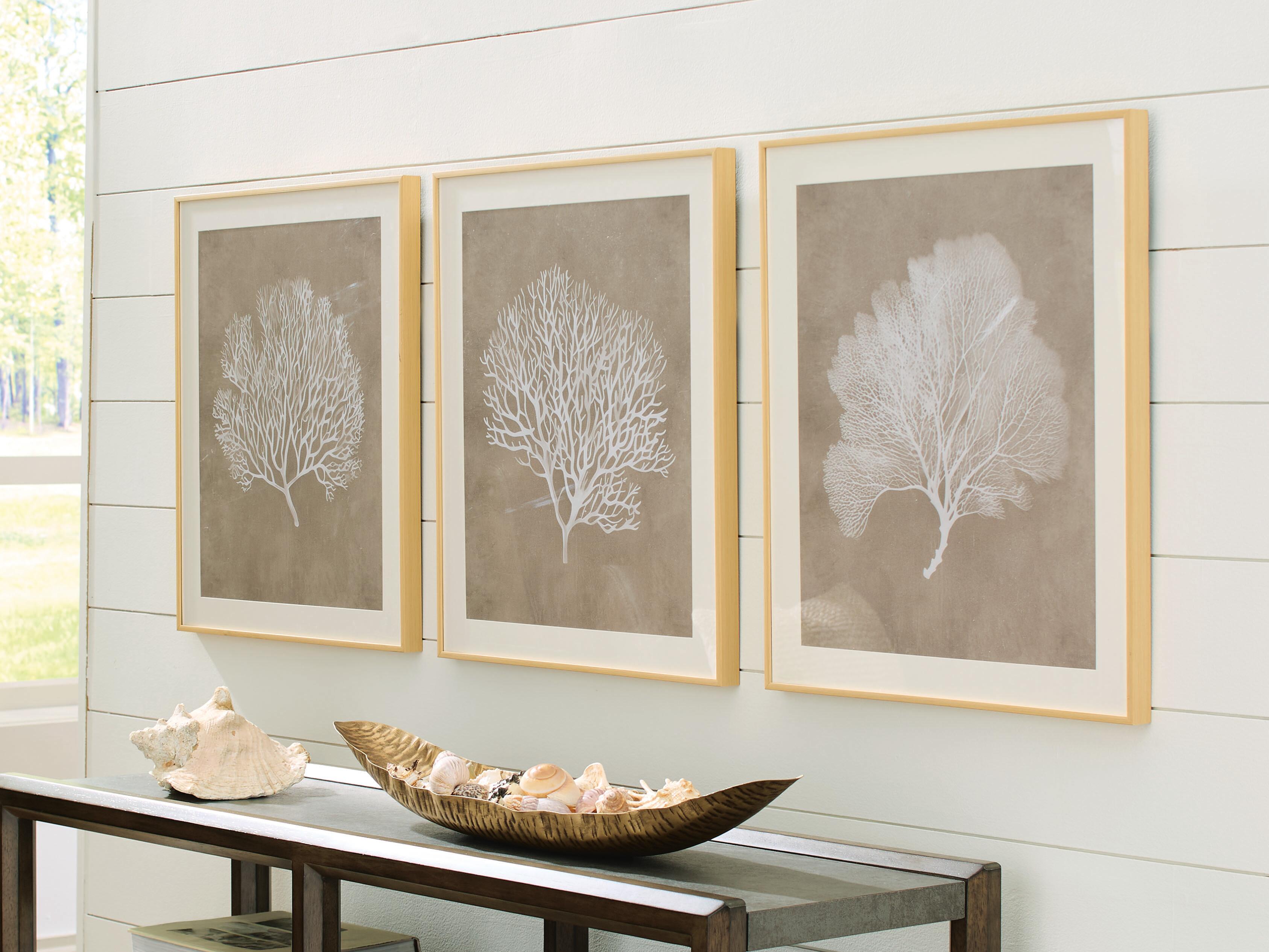 Dar Furniture - Ashley Furniture - Hendridge Wall Art (Set of 3) - Wall Art Set (3/CN) / Taupe/White - A8000486