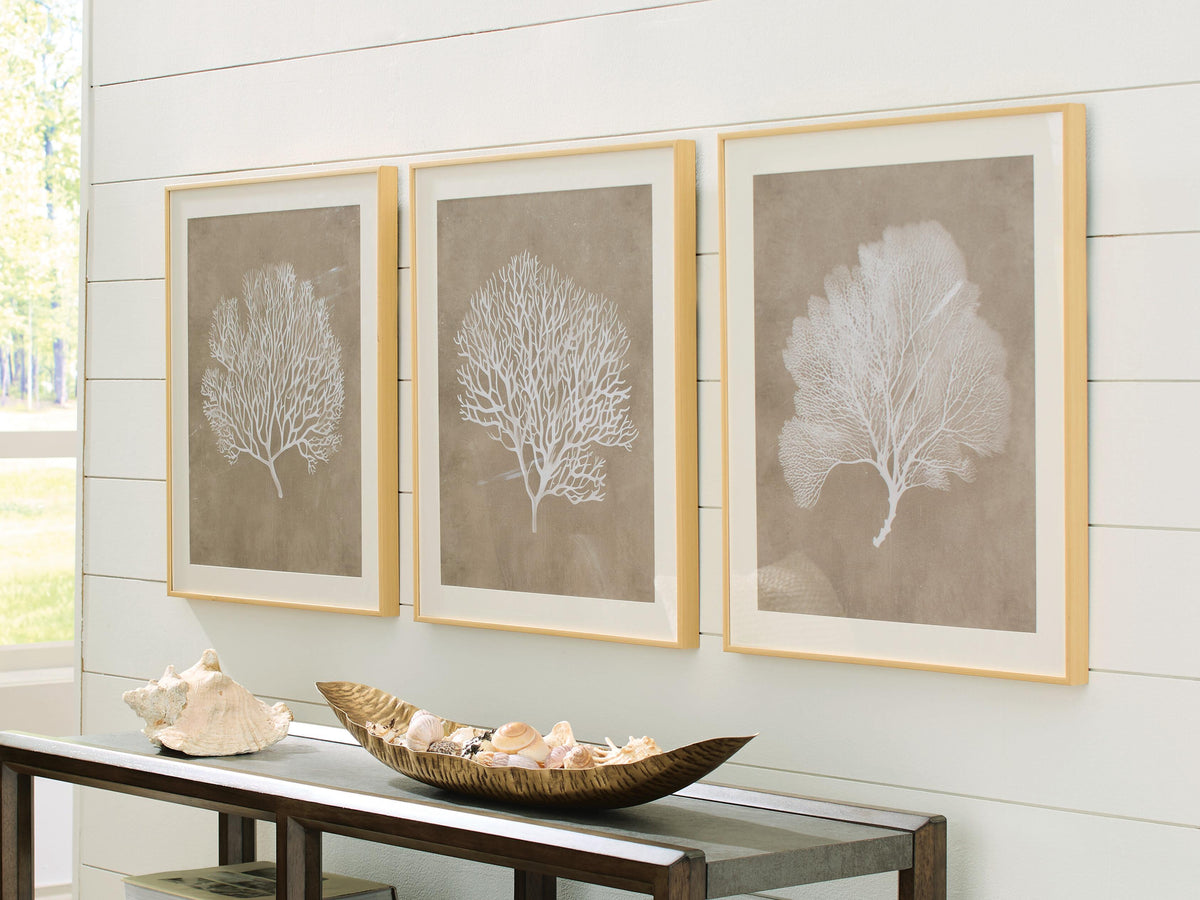 Dar Furniture - Ashley Furniture - Hendridge Wall Art (Set of 3) - Wall Art Set (3/CN) / Taupe/White - A8000486