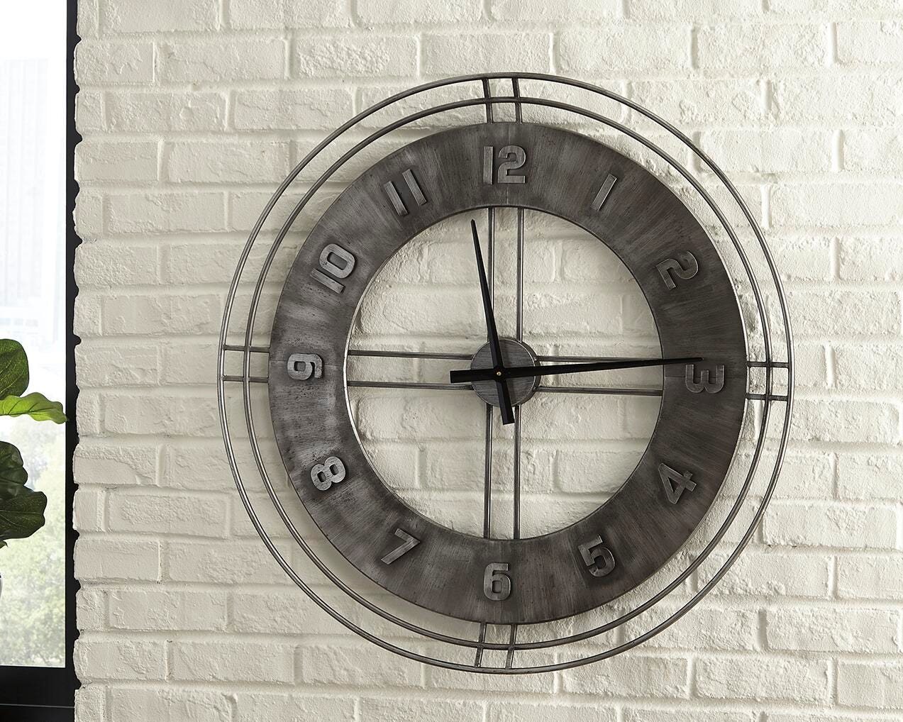 Dar Furniture - Ashley Furniture - Ana Sofia Wall Clock - Wall Clock / Antique Gray - A8010068