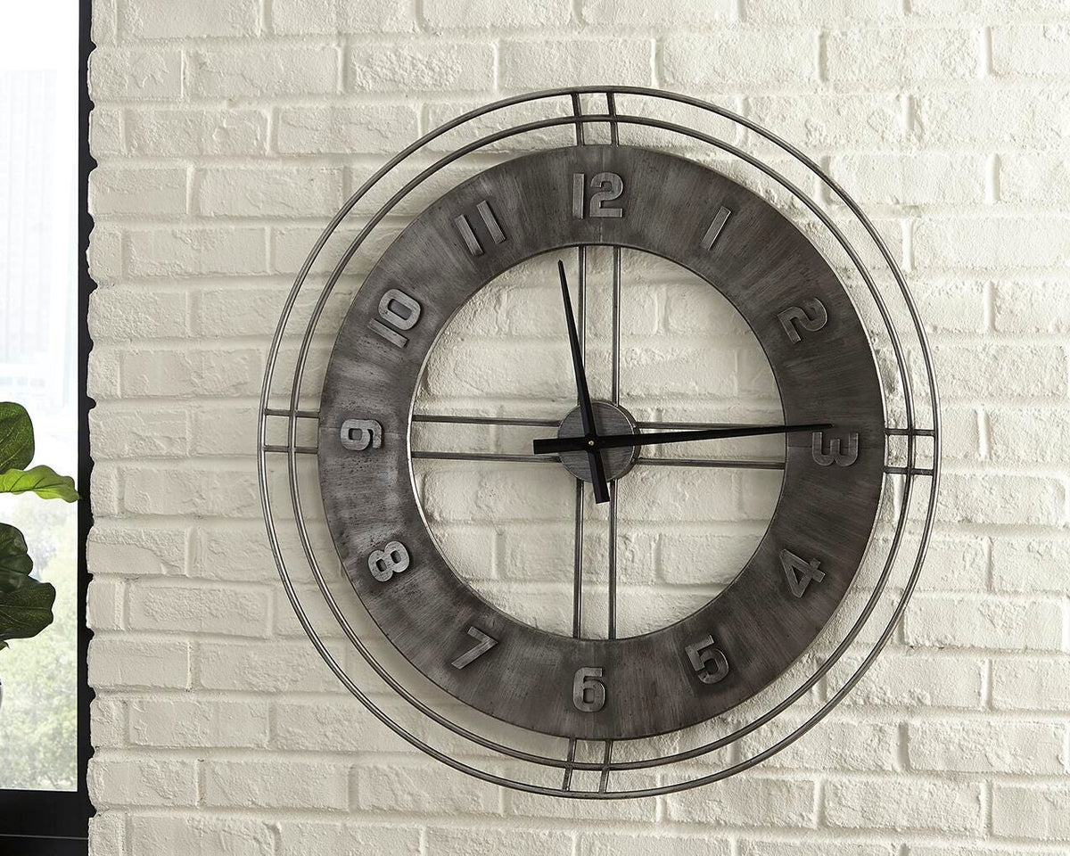 Dar Furniture - Ashley Furniture - Ana Sofia Wall Clock - Wall Clock / Antique Gray - A8010068