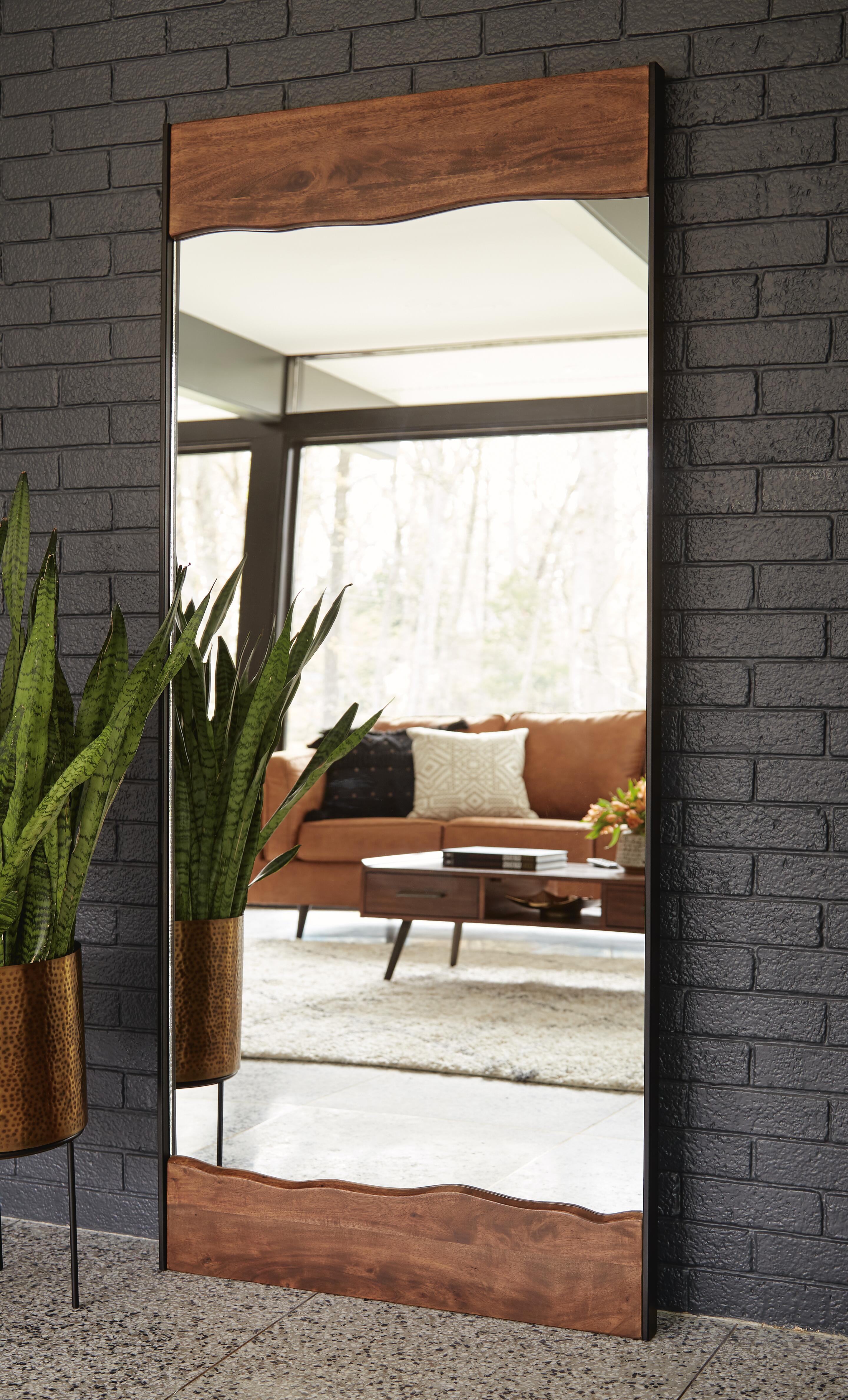 Dar Furniture - Ashley Furniture - Panchali Floor Mirror - Floor Mirror / Brown/Black - A8010197