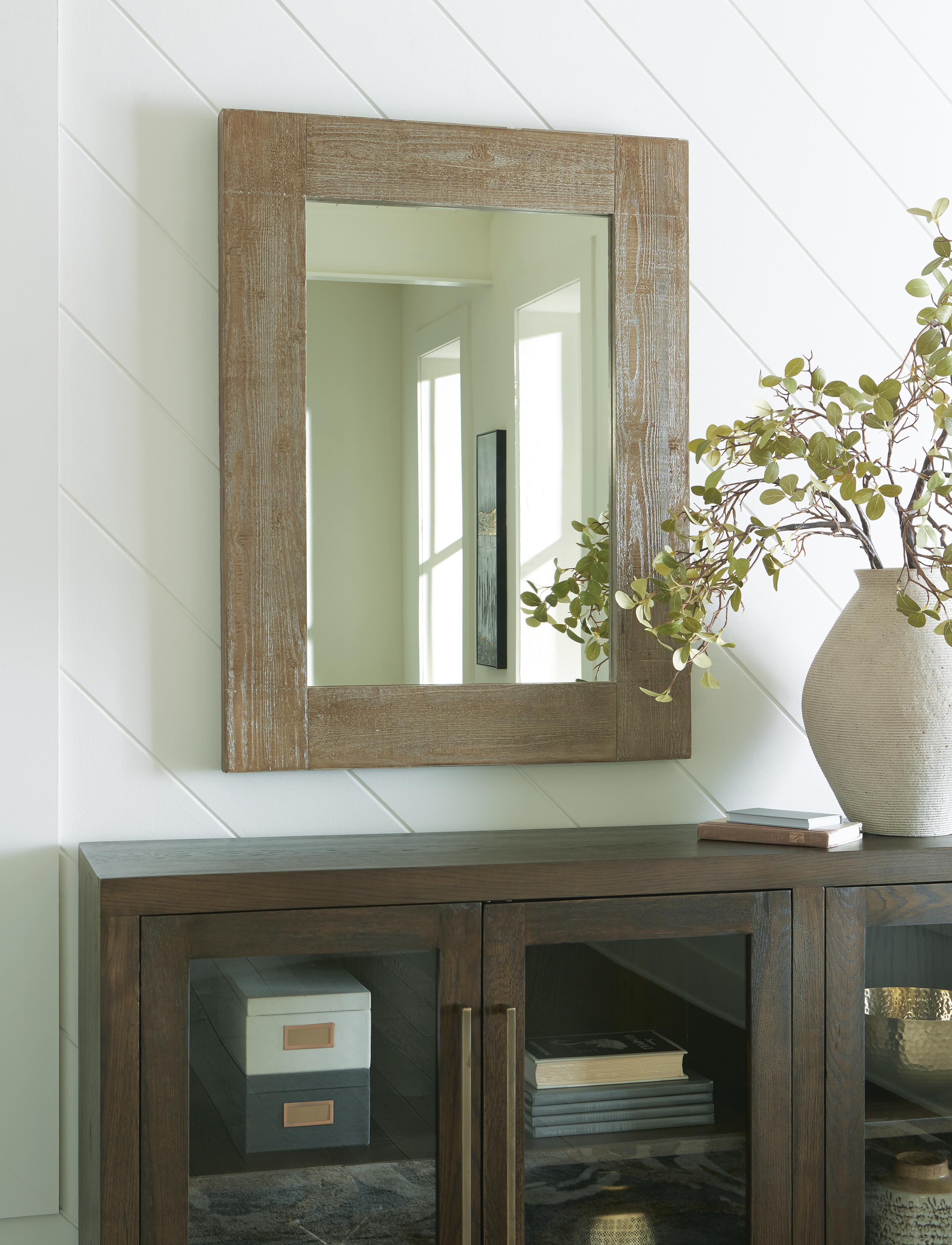 Dar Furniture - Ashley Furniture - Waltleigh Accent Mirror - Accent Mirror / Distressed Brown - A8010277
