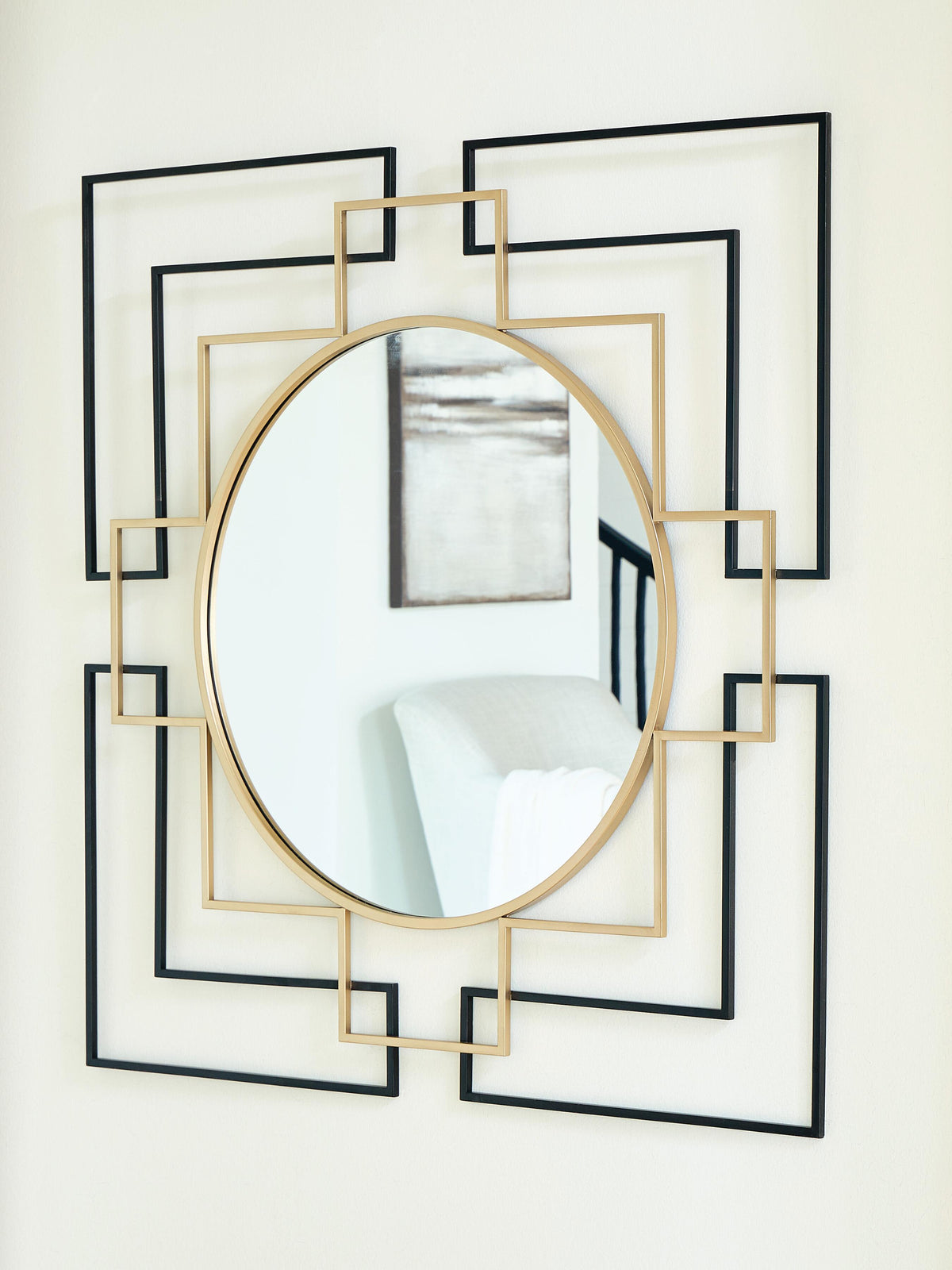 Dar Furniture - Ashley Furniture - Oceanal Accent Mirror - Accent Mirror / Black/Gold Finish - A8010394
