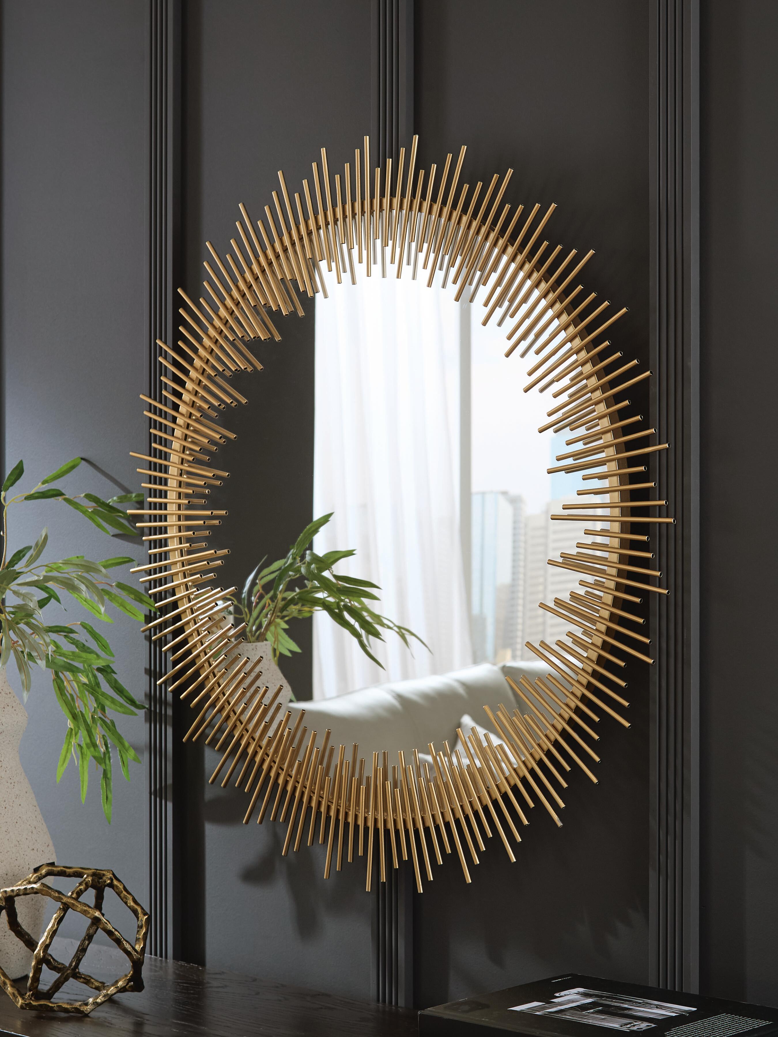 Dar Furniture - Ashley Furniture - Wainport Accent Mirror - Accent Mirror / Gold Finish - A8010405
