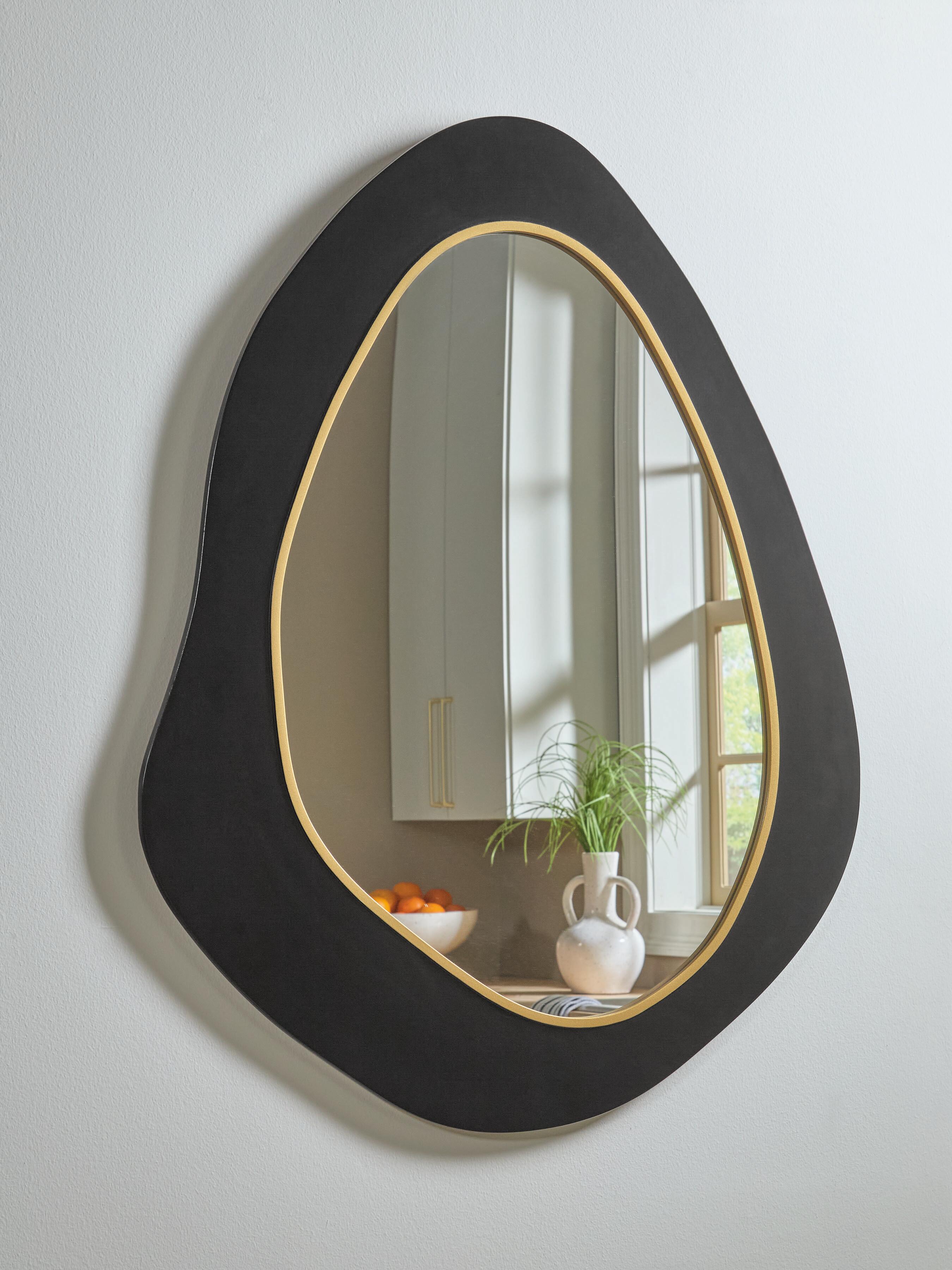 Dar Furniture - Ashley Furniture - Kierlock Accent Mirror - Accent Mirror / Black/Gold Finish - A8010414