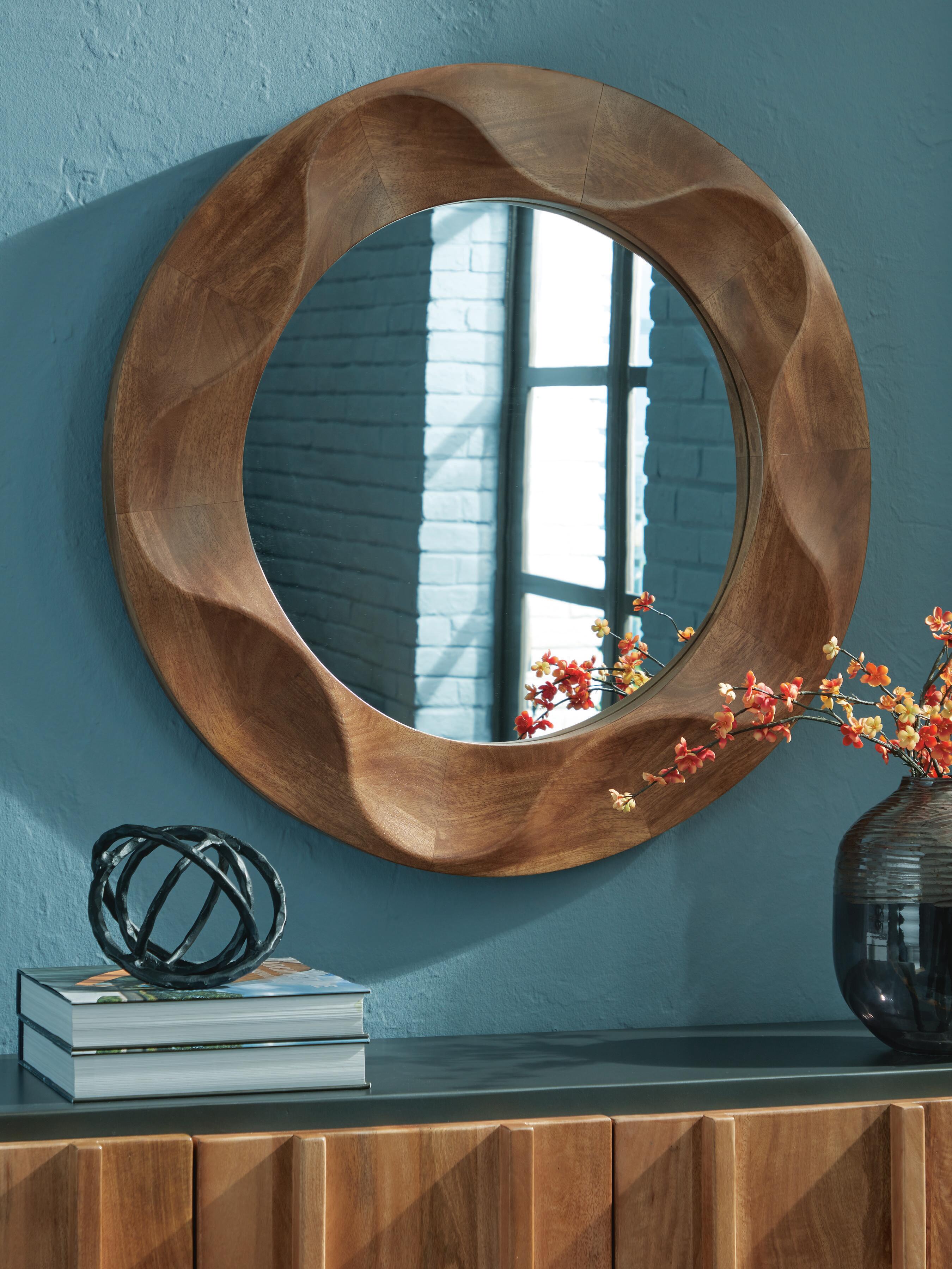 Dar Furniture - Ashley Furniture - Aajon Accent Mirror - Accent Mirror / Brown - A8010427