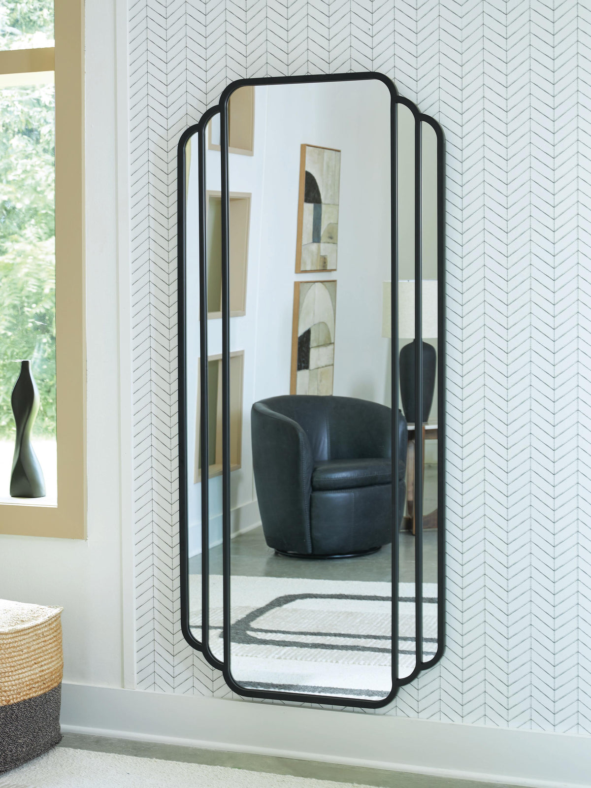 Dar Furniture - Ashley Furniture - Antigone Floor Mirror - Floor Mirror / Black - A8010434