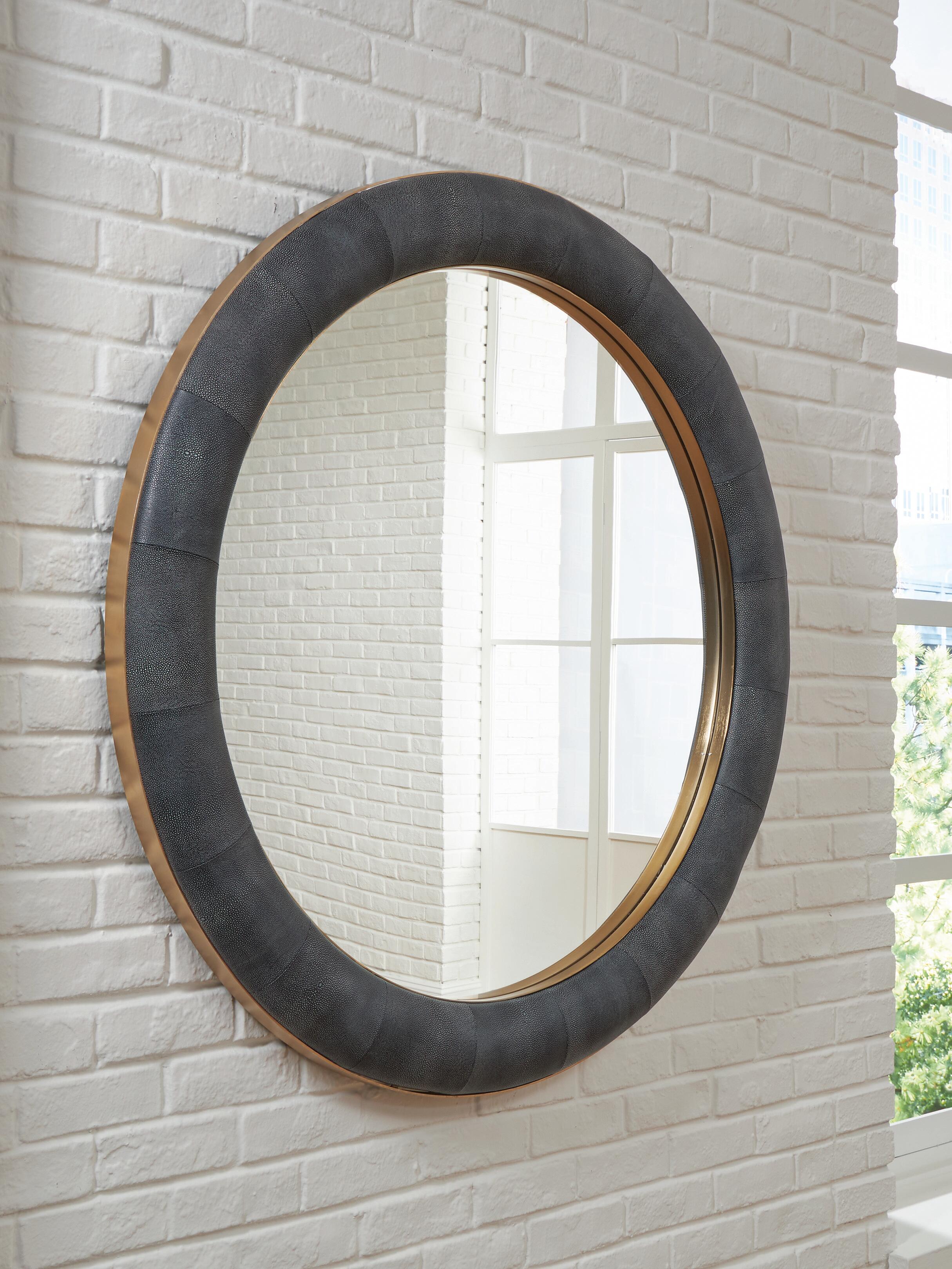 Dar Furniture - Ashley Furniture - Corinsworth Accent Mirror - Accent Mirror / Charcoal/Brass Finish - A8010456