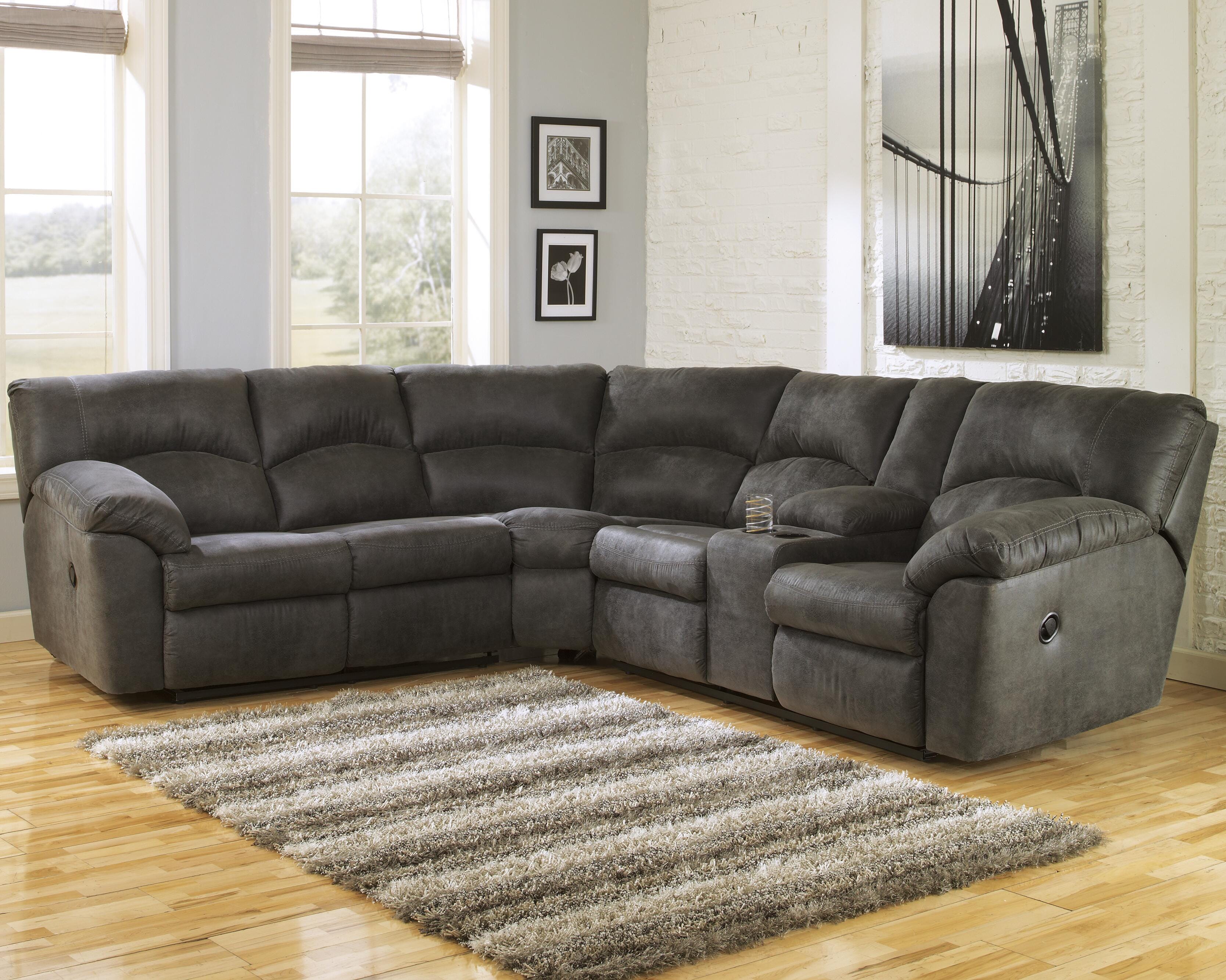 Dar Furniture - Ashley Furniture - Tambo 2-Piece Reclining Sectional - 2-Piece Reclining Sectional / Pewter - 27801S1