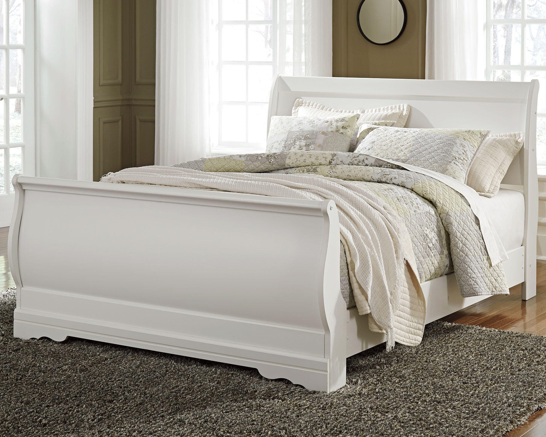 Dar Furniture - Ashley Furniture - Anarasia Queen Sleigh Bed - Queen Sleigh Bed / White - B129B4