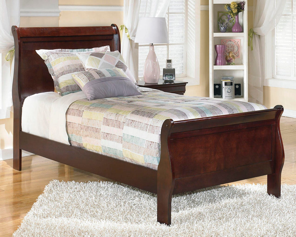 Dar Furniture - Ashley Furniture - Alisdair Twin Sleigh Bed - Twin Sleigh Bed / Reddish Brown - B376B5