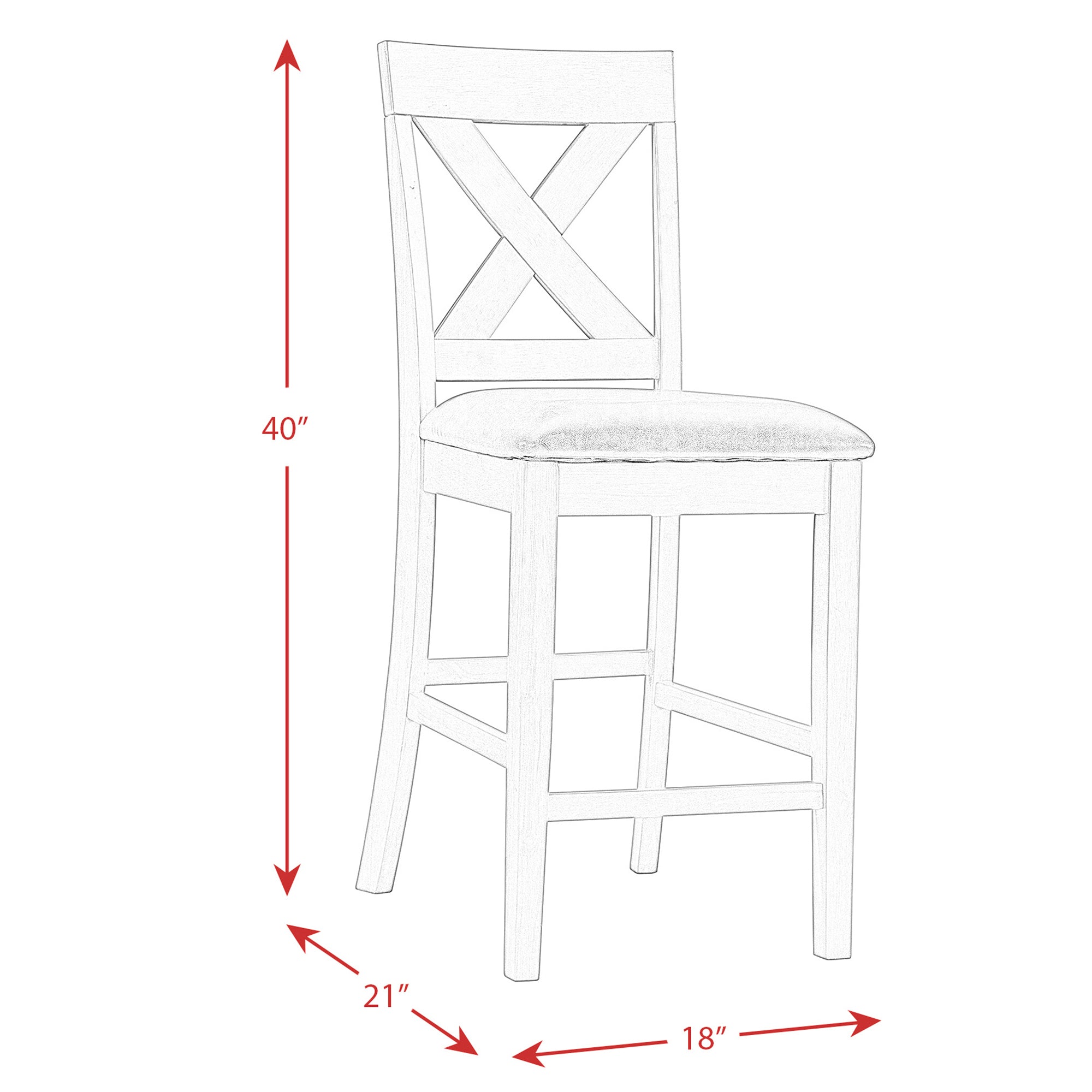 Alex Grey 60" 7 PC Counter Set (Grey Table with Black PU Seat)