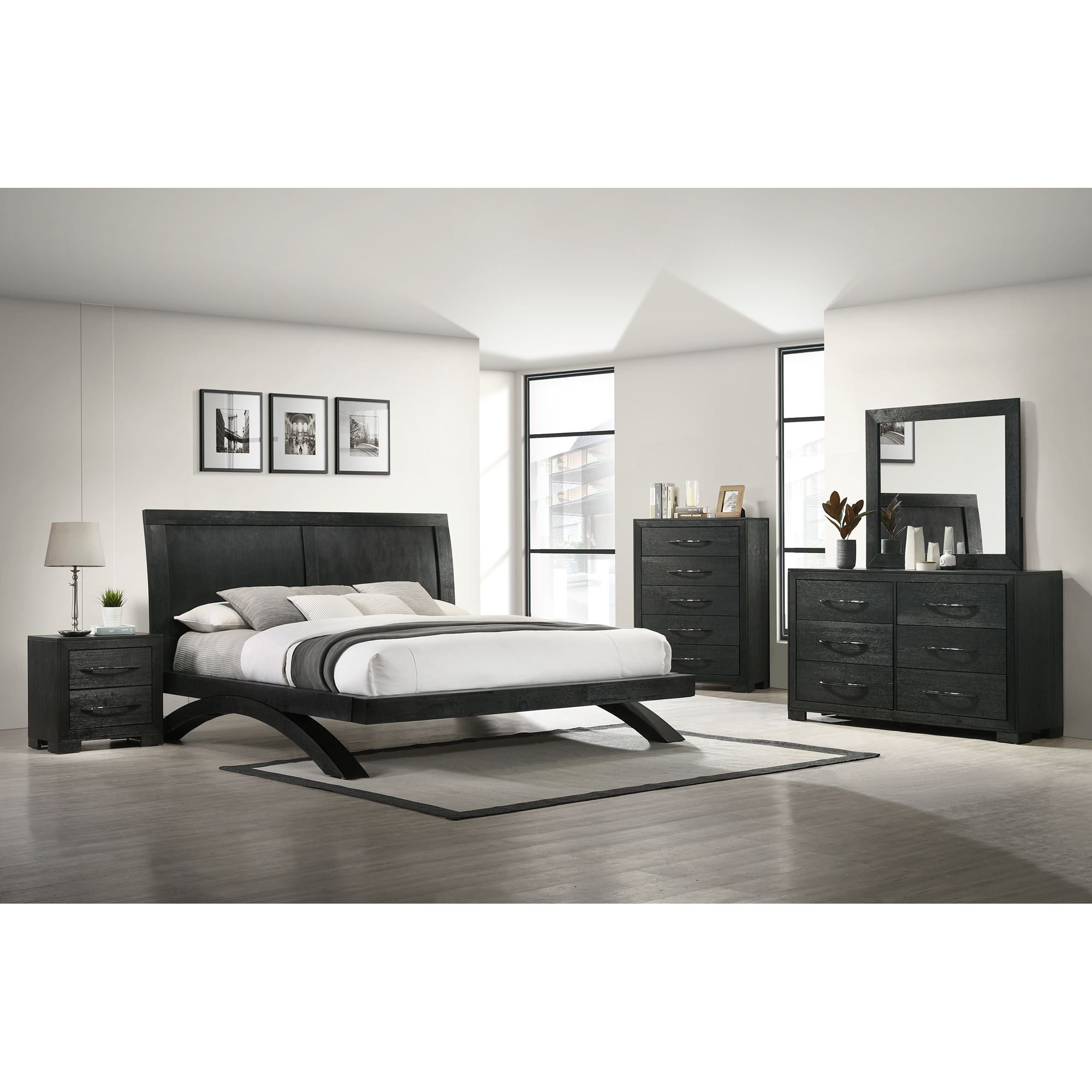 Allan 2-Drawer Nightstand in Black – SKU B-3410-8-NS | Elements