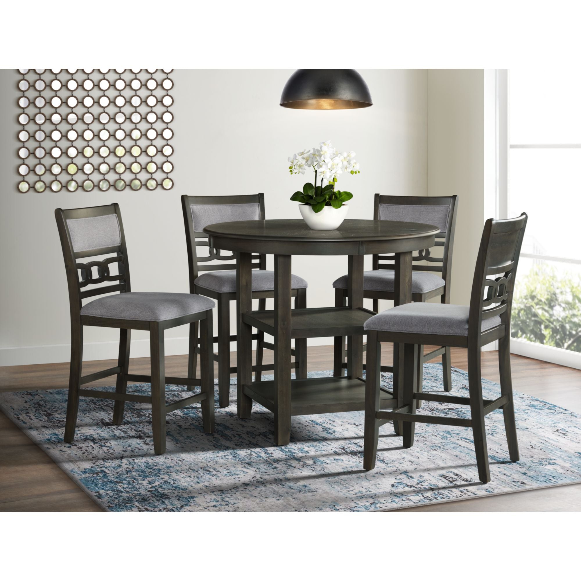 Amherst Counter Table w/Wood Leg Grey Finish