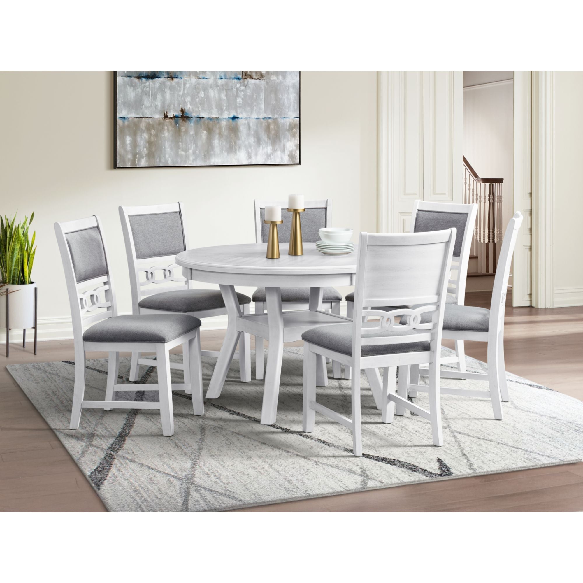 Amherst Dining Table w/Wood Leg White Finish