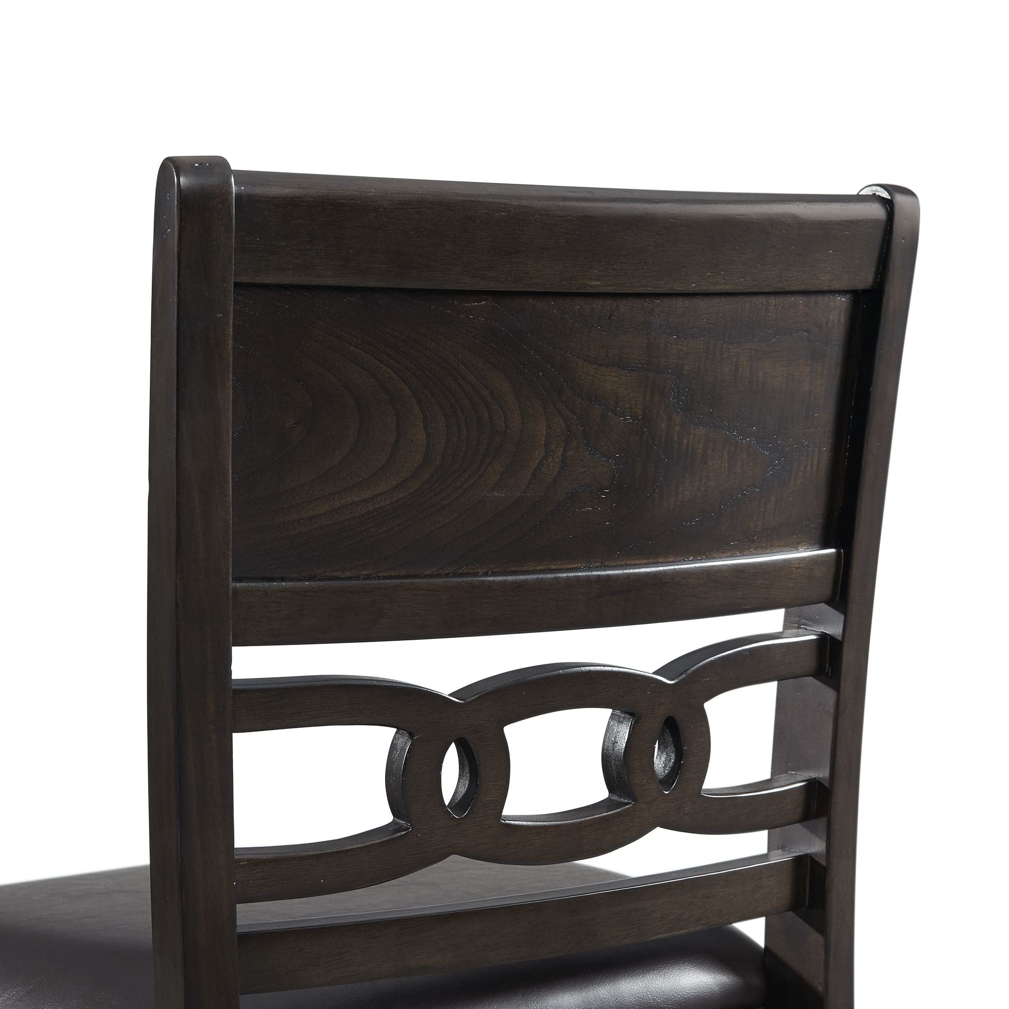 Amherst Counter Height 5PC Dining Set-Table and Four Faux Leather Side Chairs in Walnut