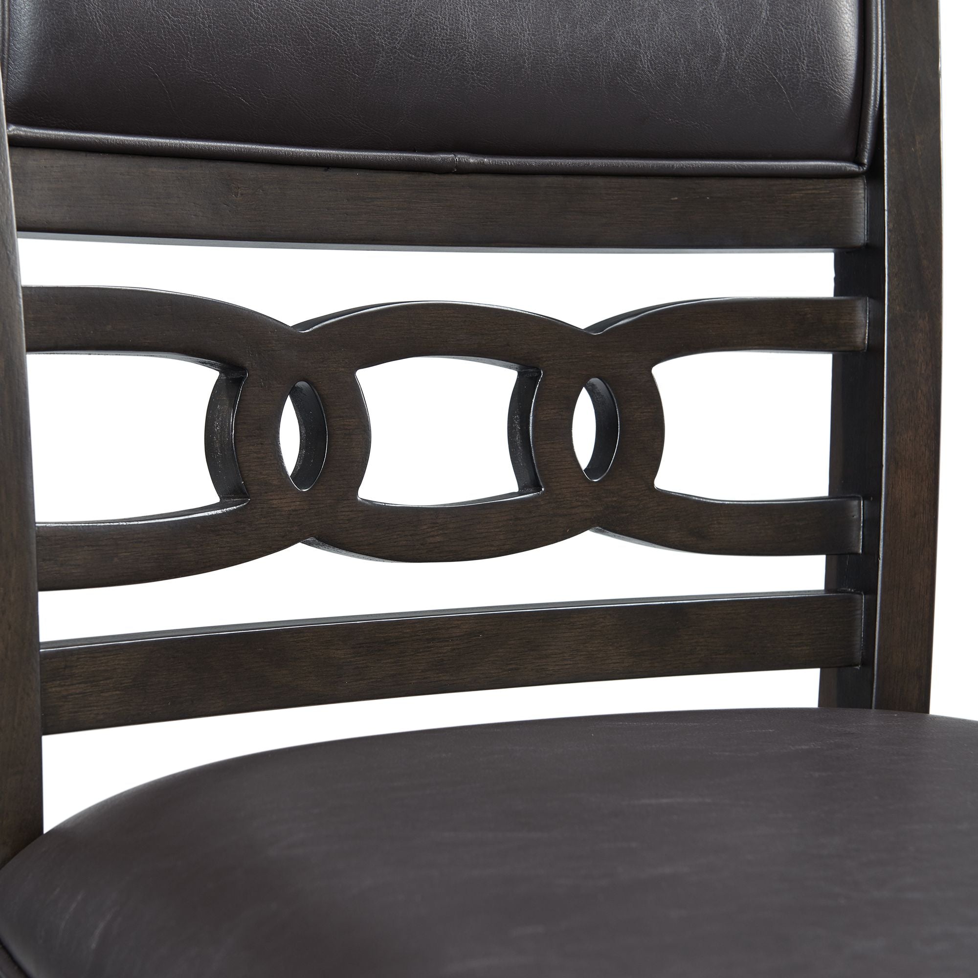 Amherst Counter Height 5PC Dining Set-Table and Four Faux Leather Side Chairs in Walnut