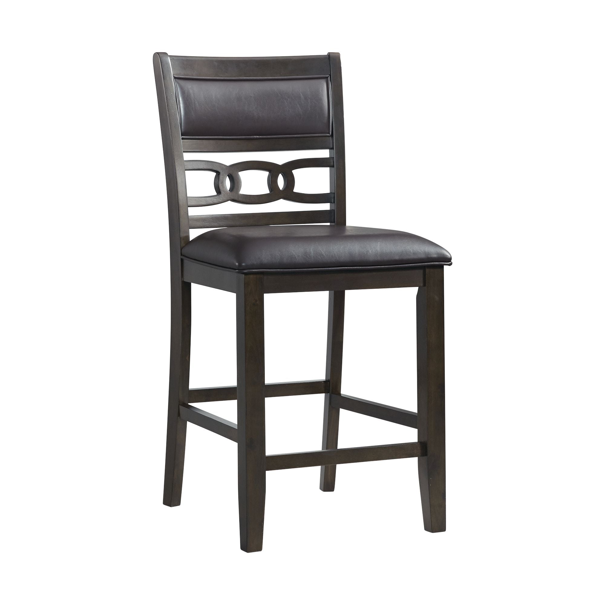 Amherst Counter Height 5PC Dining Set-Table and Four Faux Leather Side Chairs in Walnut