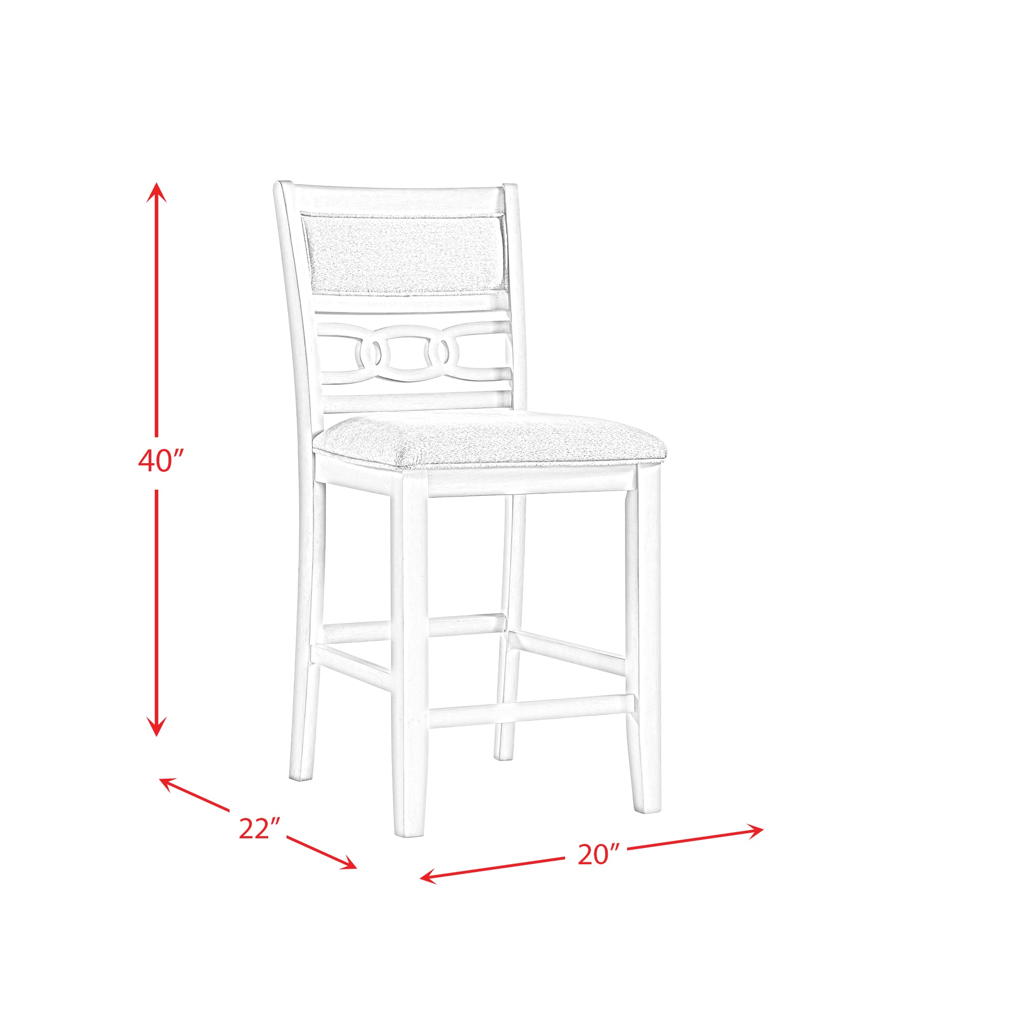 Amherst Counter Side Chair W/Fabric Cushion White Finish (2 Per Pack)