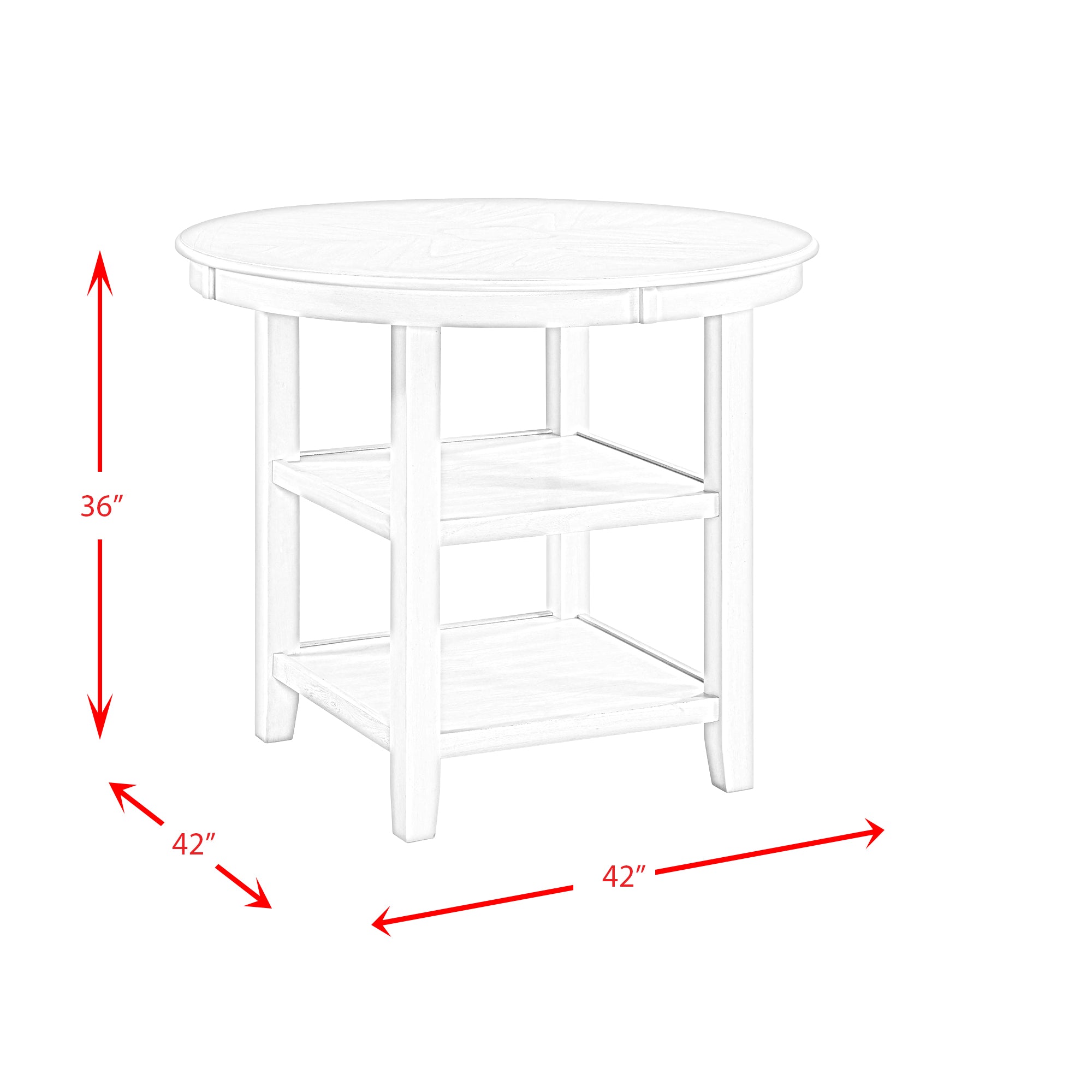 Amherst Counter Table w/Wood Leg White Finish