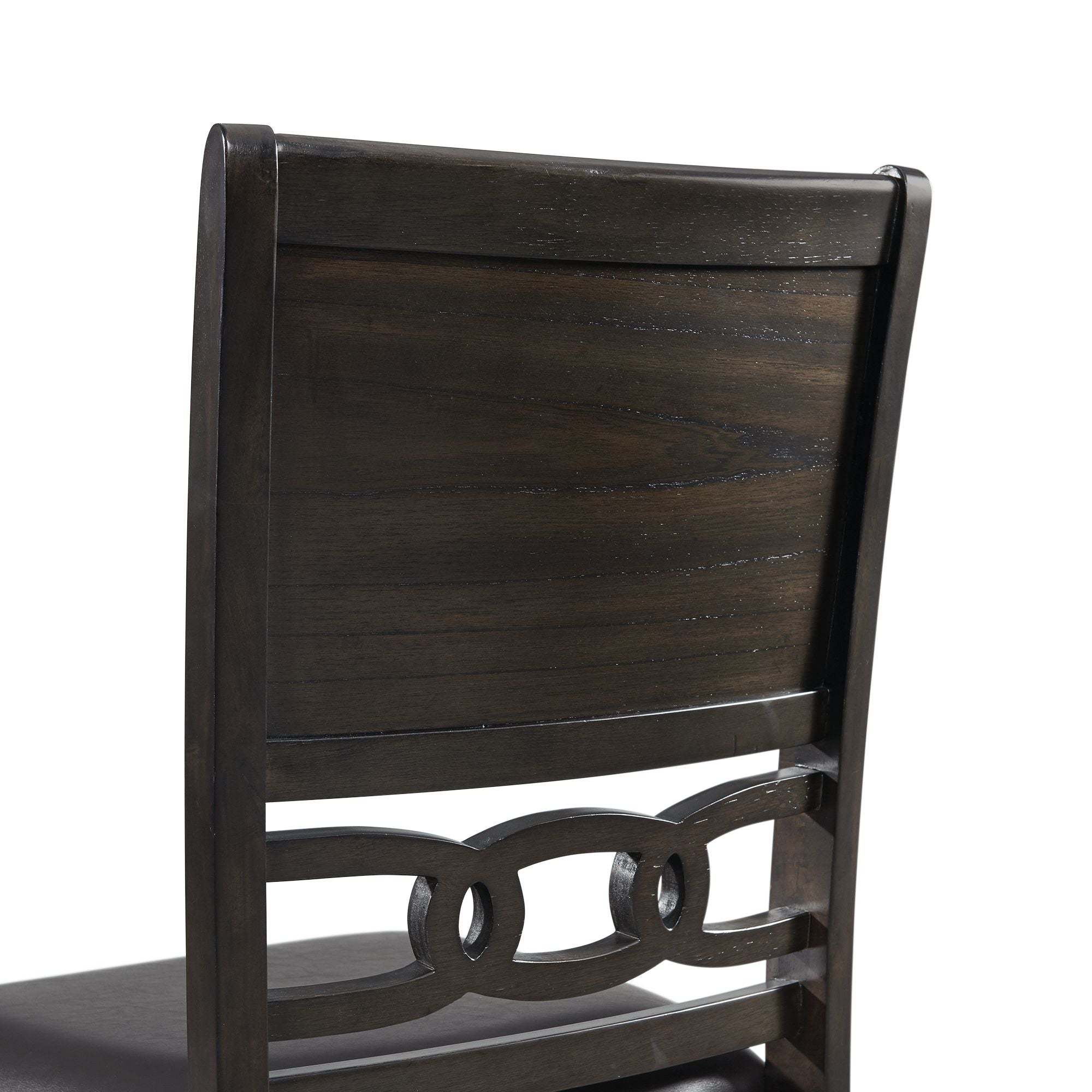 Amherst Dining Side Chair W/PU Cushion Side Stretcher Dark Finish (2 Per Pack)