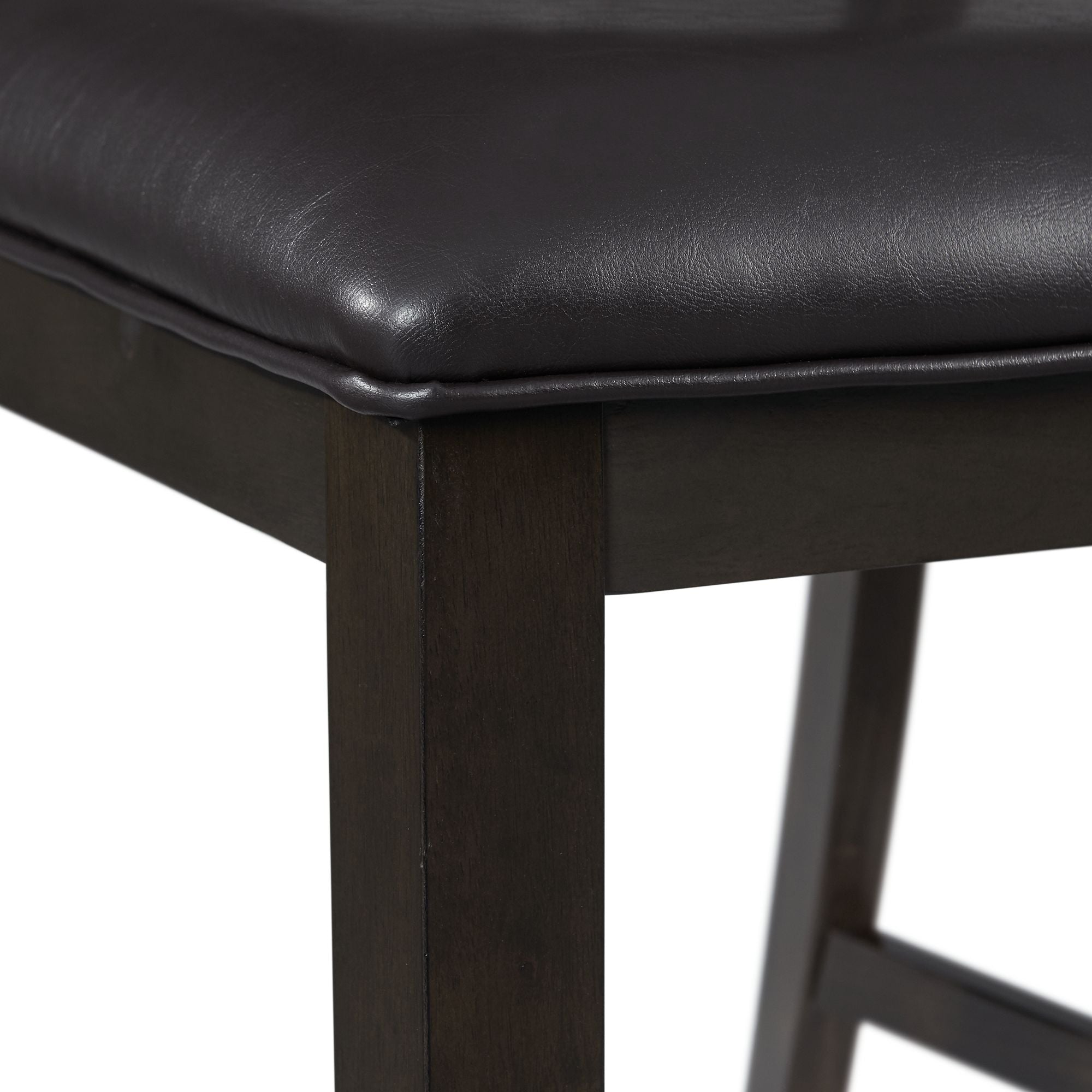 Amherst Dining Side Chair W/PU Cushion Side Stretcher Dark Finish (2 Per Pack)