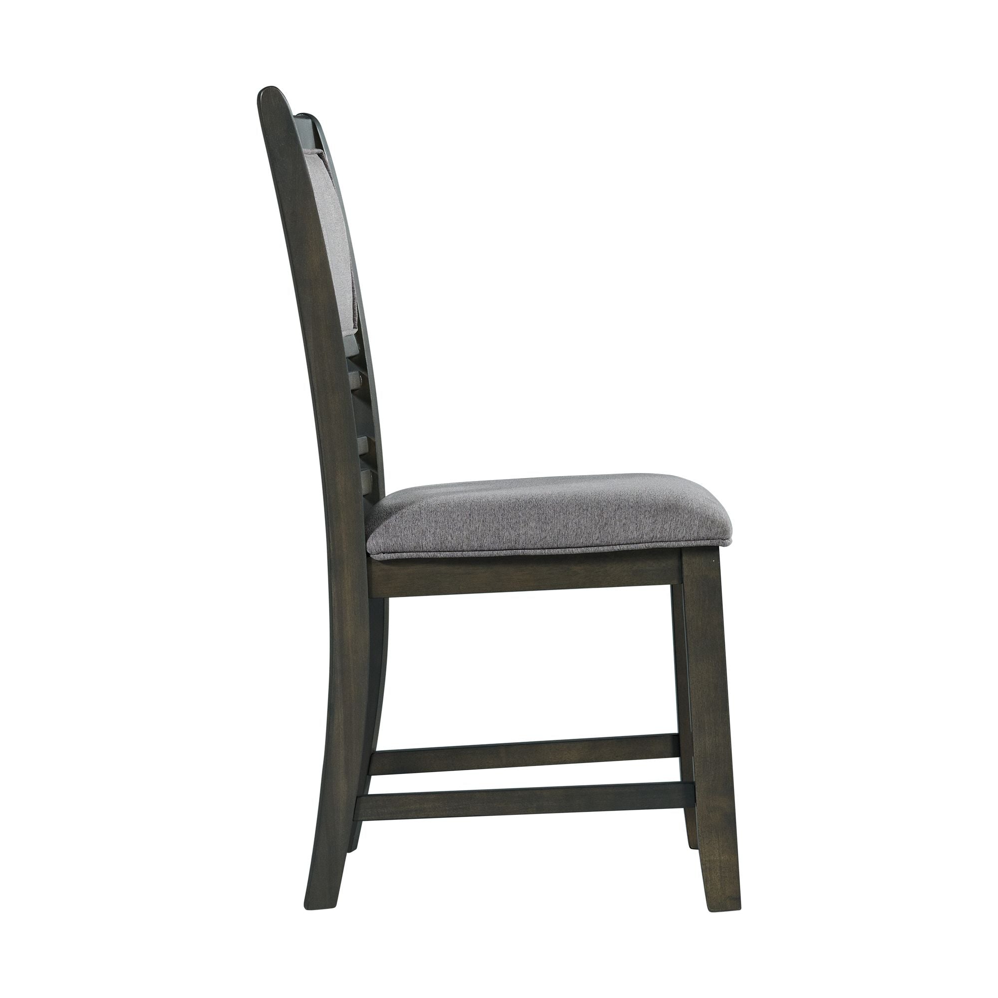 Amherst Dining Side Chair W/Fabric Cushion Side Stretcher Grey Finish (2 Per Pack)