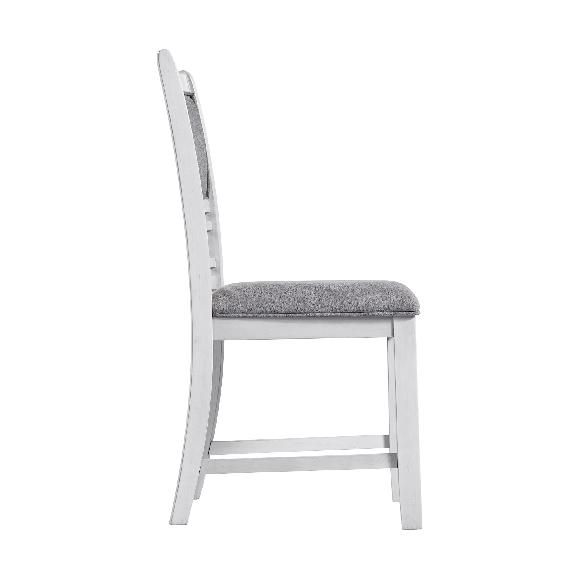 Amherst Dining Side Chair W/Fabric Cushion Side Stretcher White Finish (2 Per Pack)