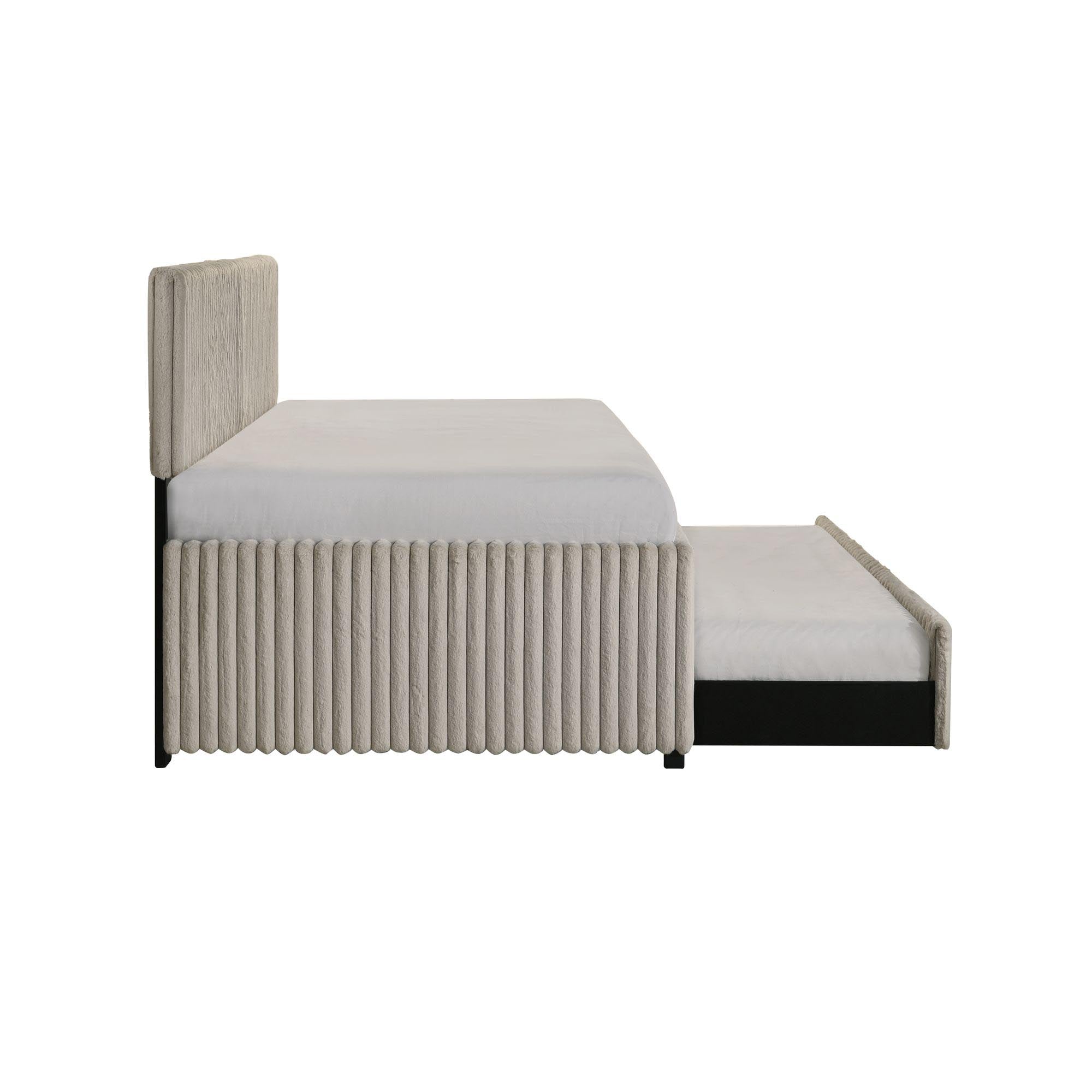 Arden Twin Daybed with Trundle in Corduroy Beige