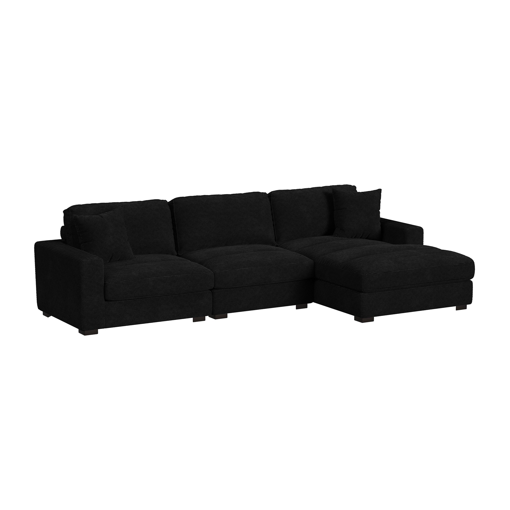 Arizona Modular LHF Armchair with 1 pillow 20" in Steno Black