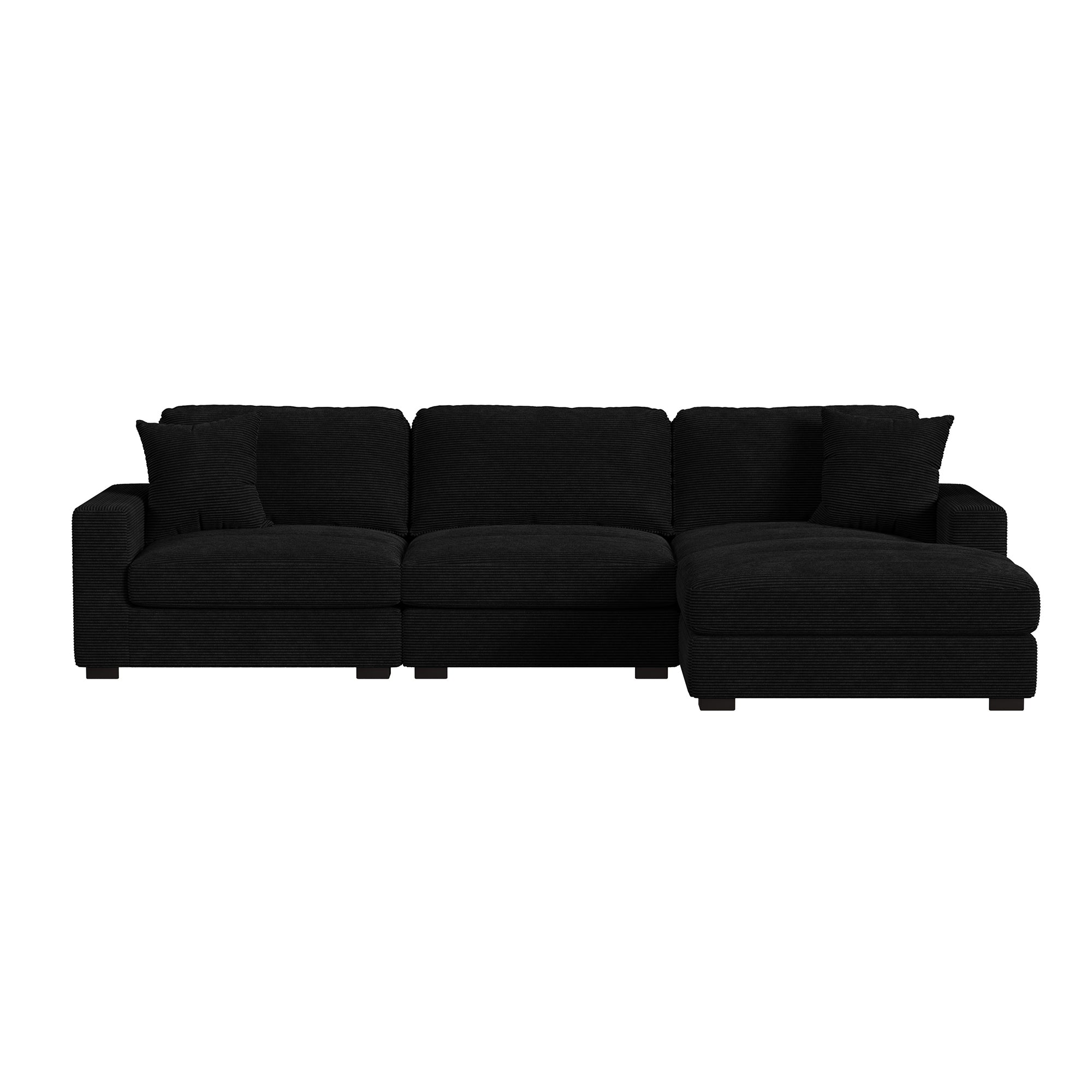 Arizona Modular LHF Armchair with 1 pillow 20" in Steno Black