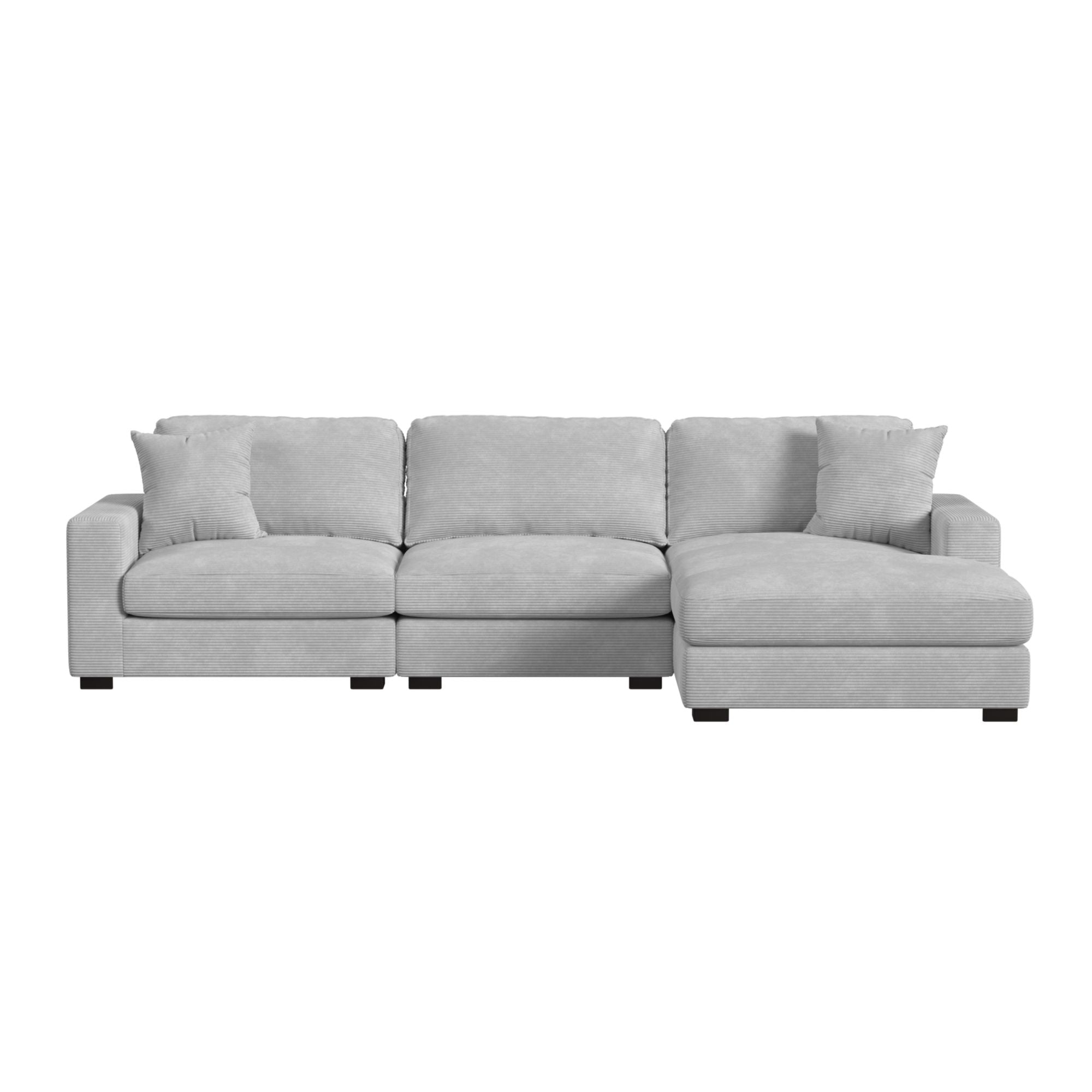 Arizona Modular RHF Chaise with 1 pillow 20" in Steno Stone