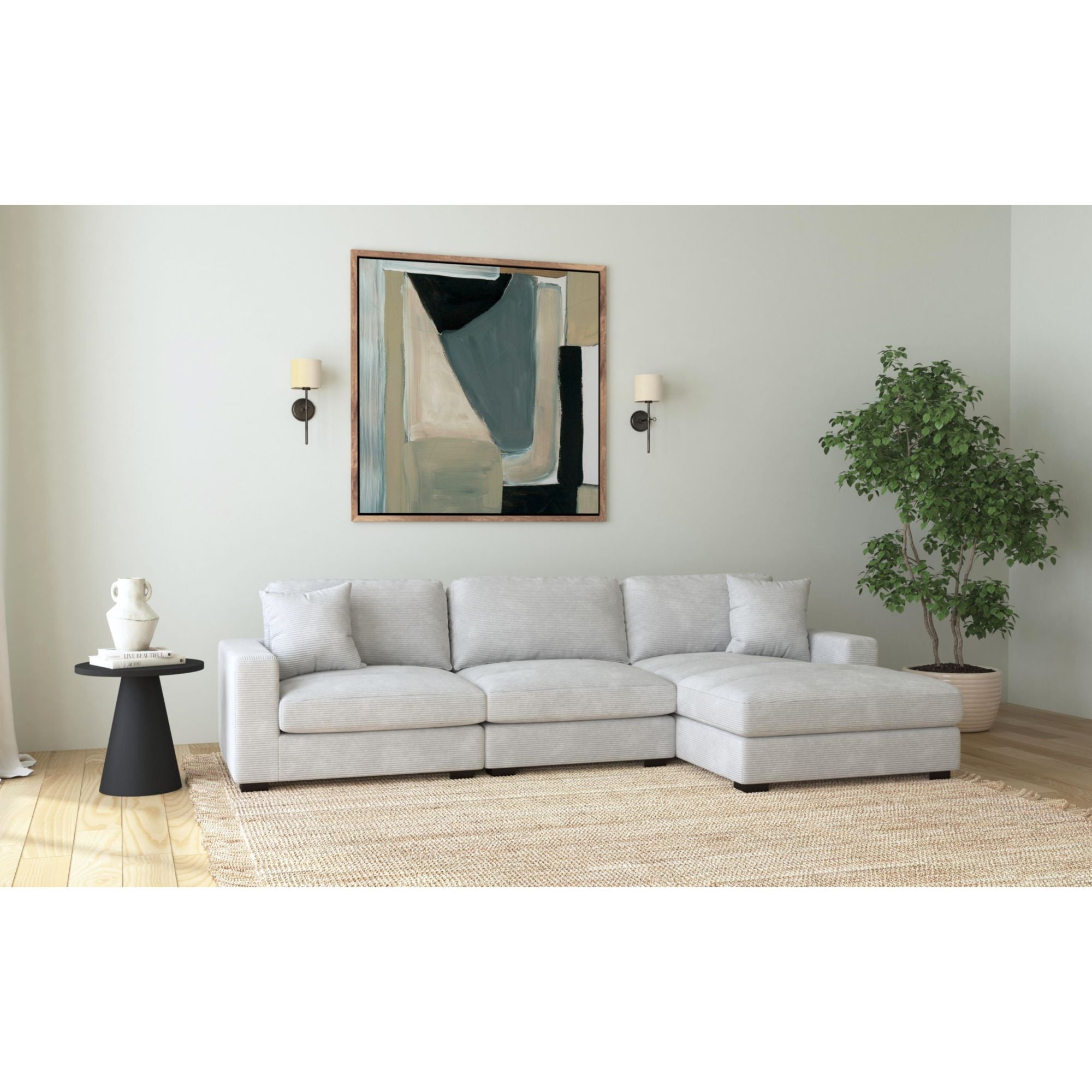 Arizona Modular Armless Chair in Steno Stone