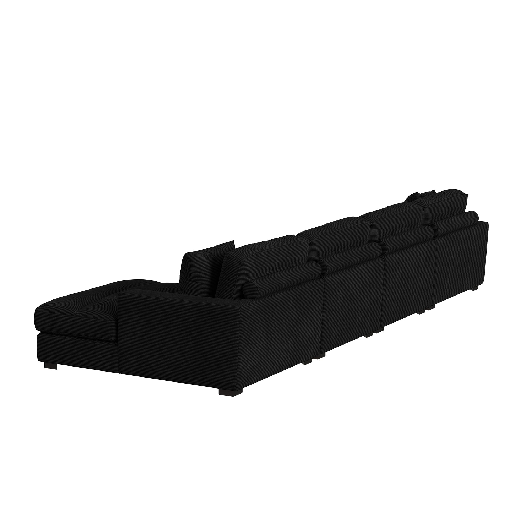 Arizona Modular RHF Chaise with 1 pillow 20" in Steno Black