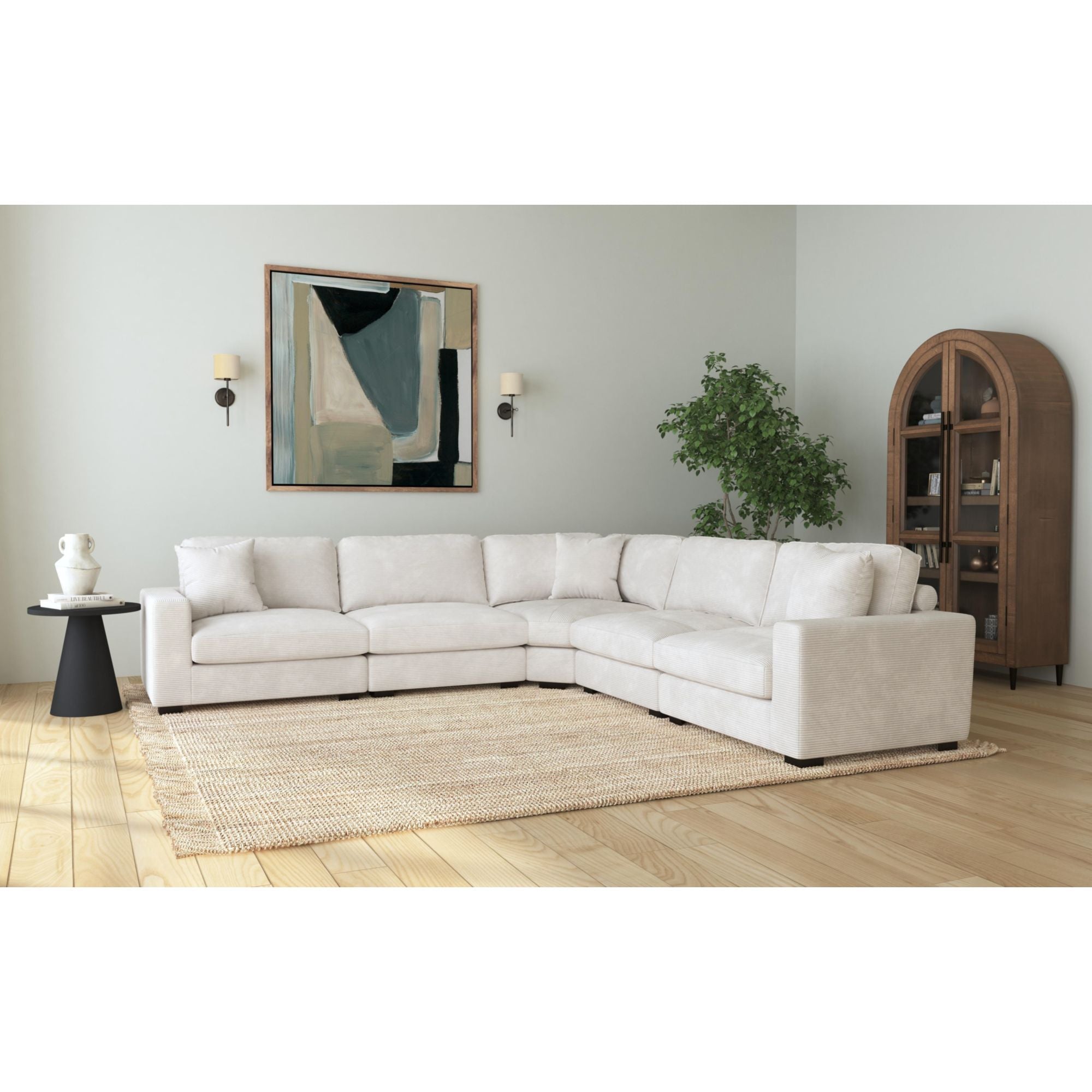 Arizona Modular LHF Armchair with 1 pillow 20" in Steno Beige