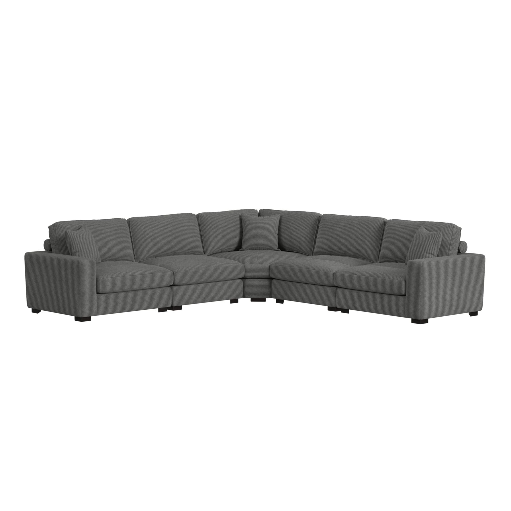 Arizona Modular LHF Armchair with 1 pillow 20" in Steno Charcoal