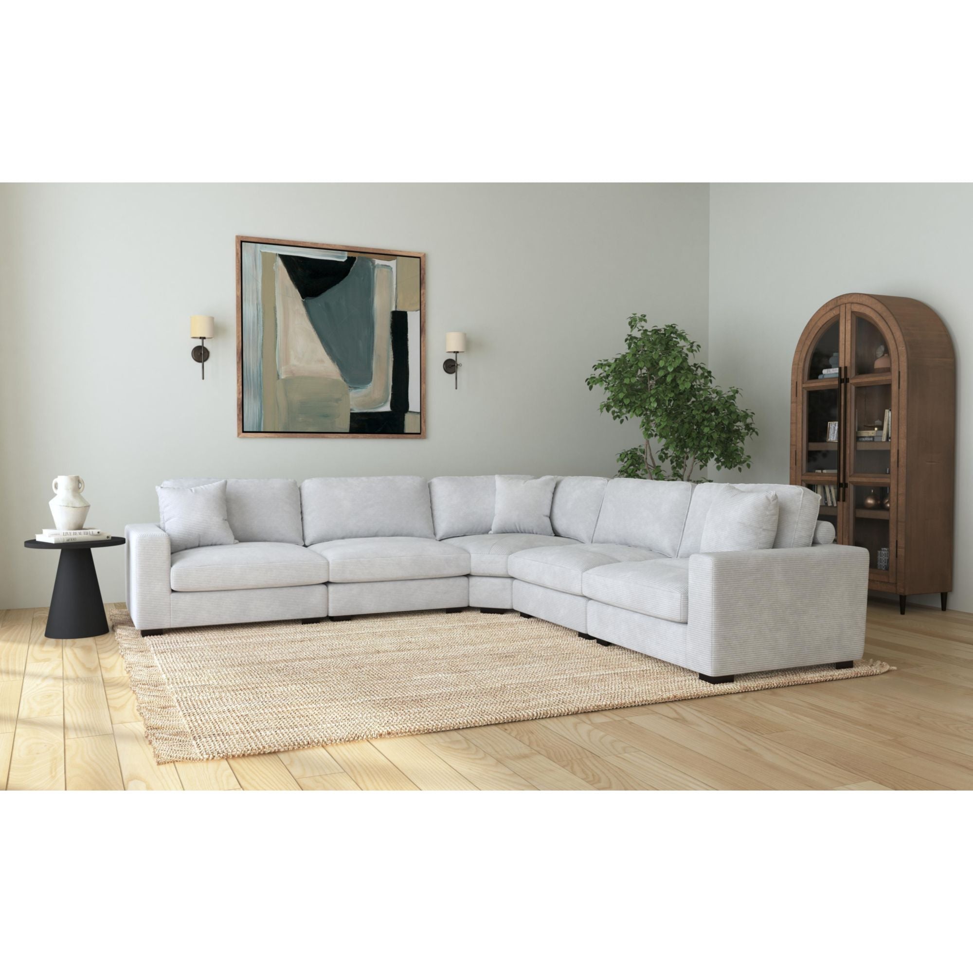 Arizona Modular Wedge with 1 pillow 20" in Steno Stone