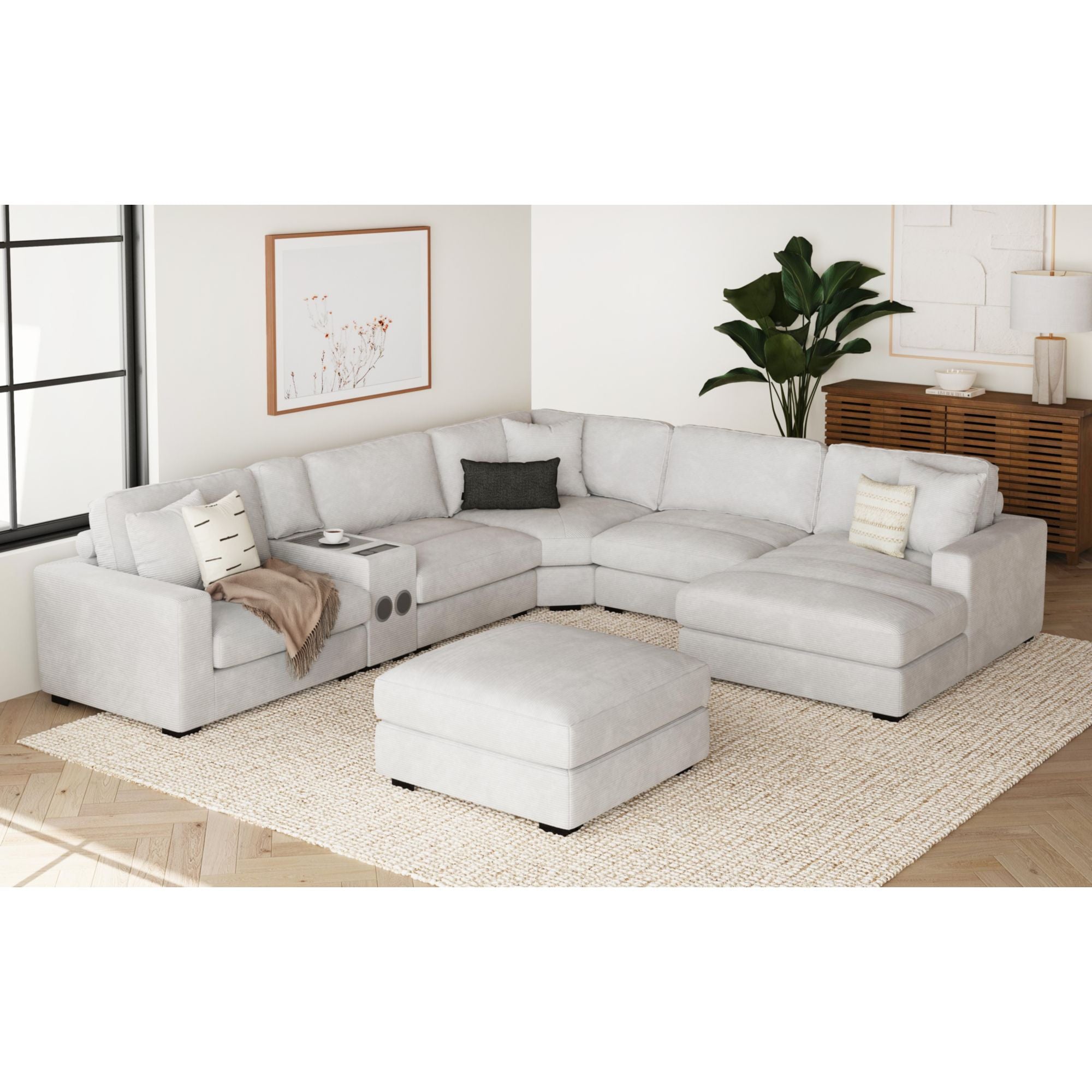 Arizona Modular Ottoman in Steno Stone