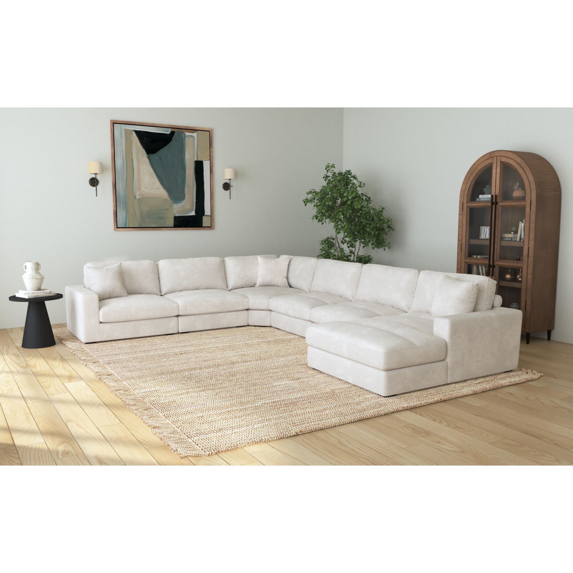 Arizona Modular Armless Chair in Steno Beige
