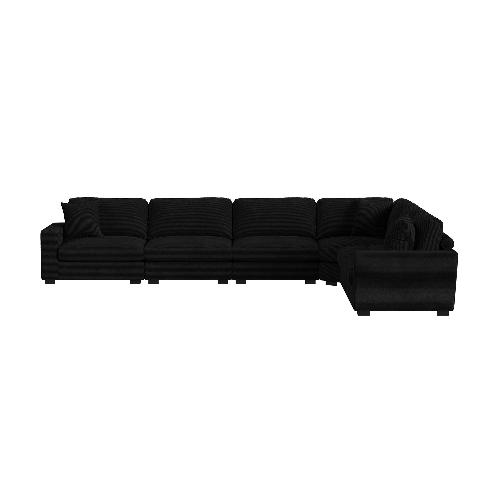 Arizona Modular Armless Chair in Steno Black